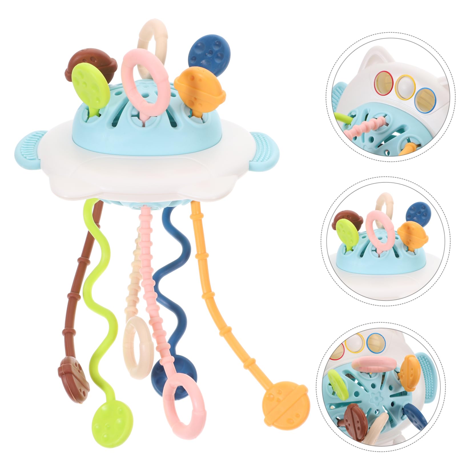 VICASKY Drawstring Sensory Toys - STEM Teething & Bath Toys for Babies, Toddlers - Soothing Chewable Plastic Toys for Teething Relief & Bathtime Fun (Perfect for Home, Daycare & Travel)