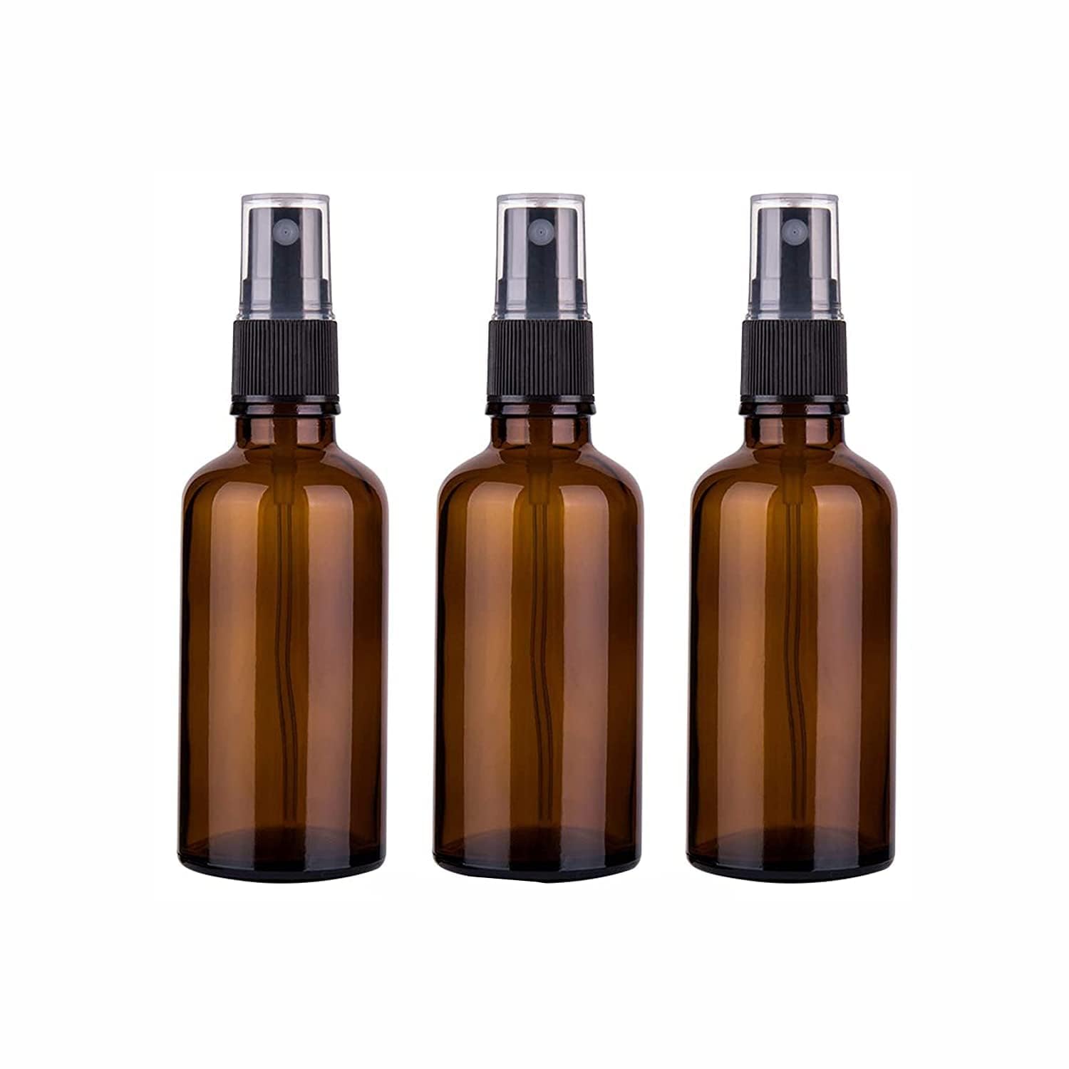 100ml Amber Glass Spray Bottle - Refillable & Reusable Face Mist Bottle with Leak-Proof Pump | Perfect for DIY Essential Oils, Aromatherapy Blends, Skincare Toners & Hair Care | Home, Travel & Salon Use