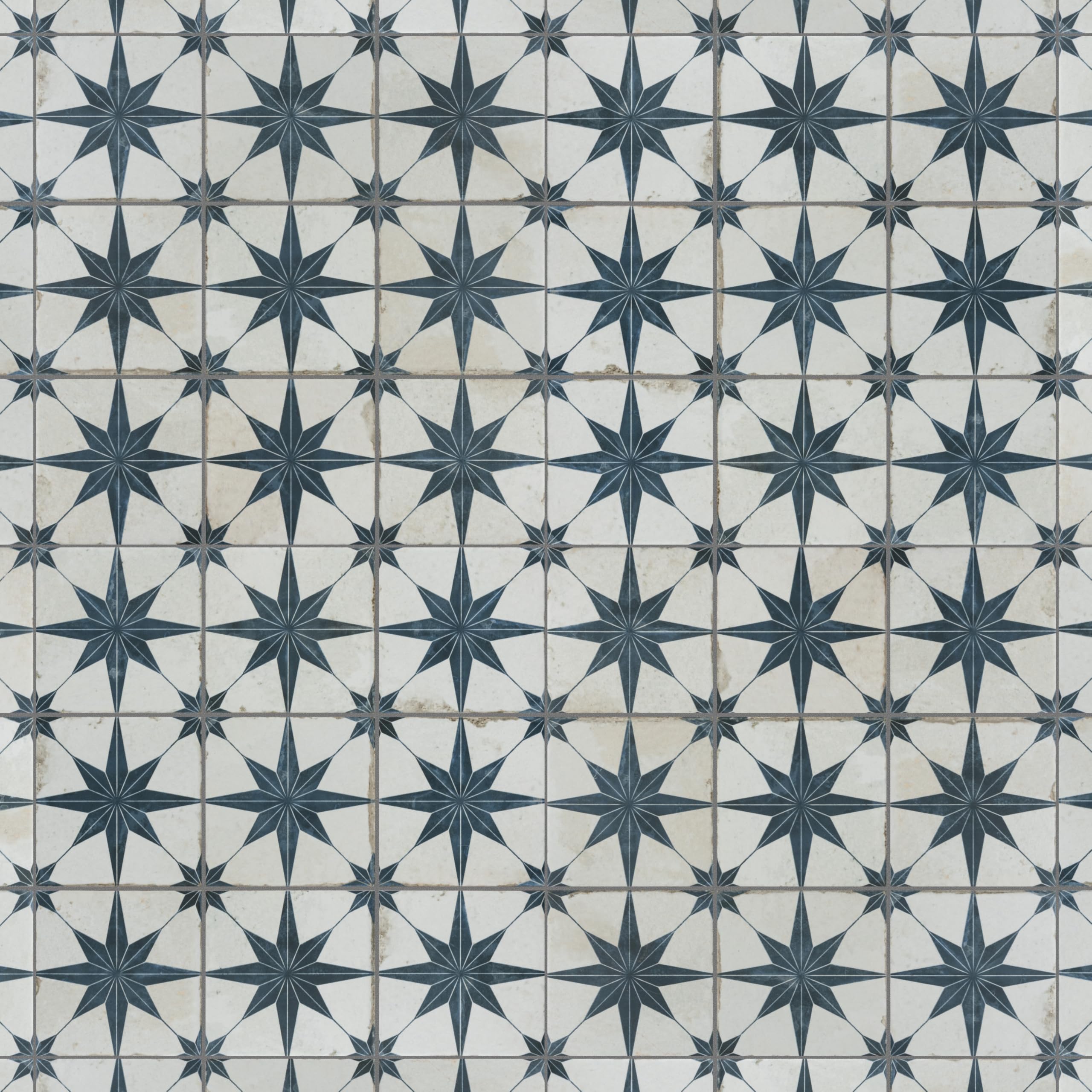 Merola Tile Harmonia Kings Star Blue 13x13 Inch Ceramic Floor & Wall Tile - Perfect for Bathroom, Kitchen Backsplash & Home Decor