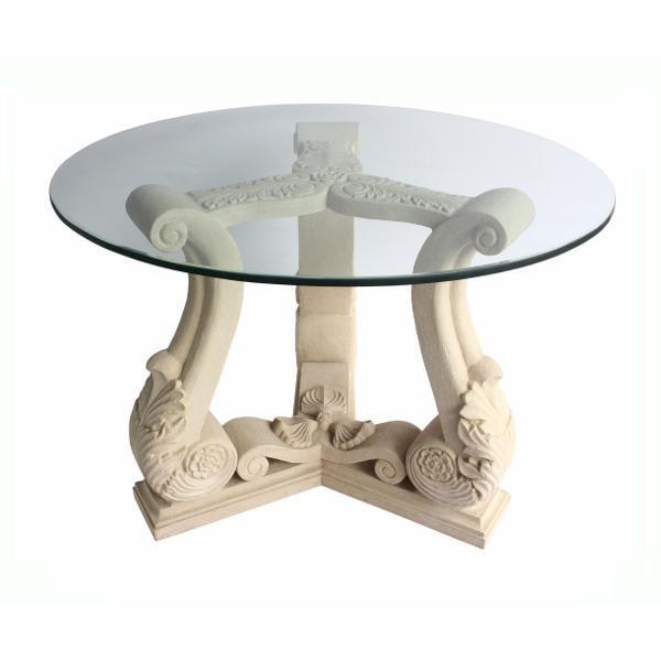 Anderson Teak Fleur Outdoor Dining Table Tb G3529 - 42 Inch Round Teak Wood Patio Table for Garden, Deck, Poolside - Weather-Resistant & Durable