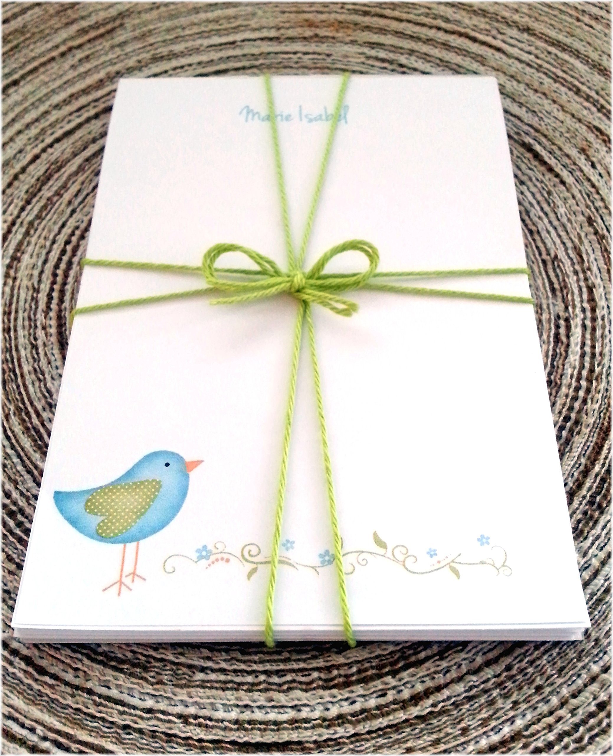 Personalized Blue Birdie Notepad - Custom Name Notepad for Office, School & Home Use - Perfect for Notes, Lists & Memos