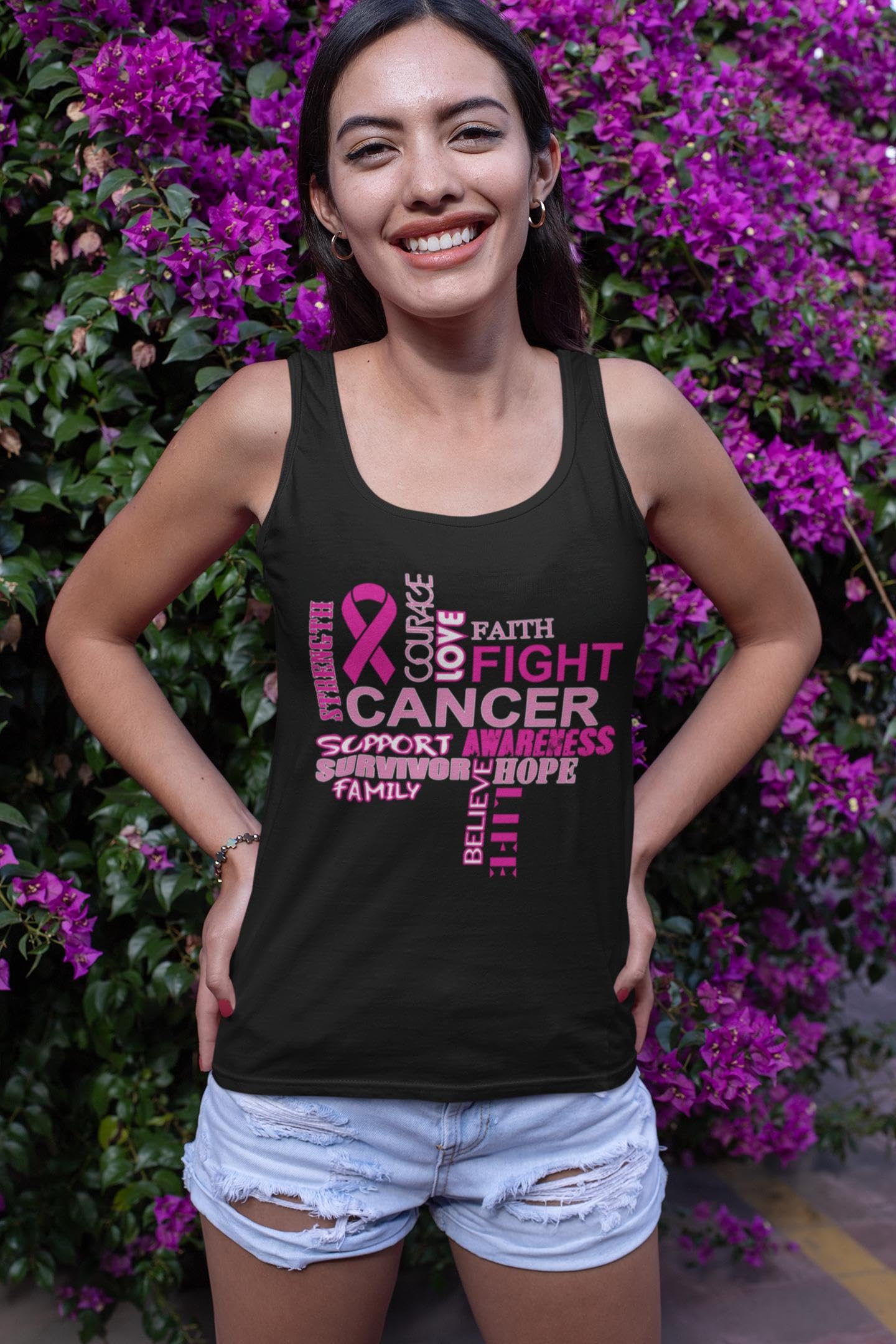 Empowering Women's Breast Cancer Awareness Tank Top - Stylish Pink Ribbon Design for October Fight Against Cancer | Perfect for Survivors, Supporters & Awareness Events