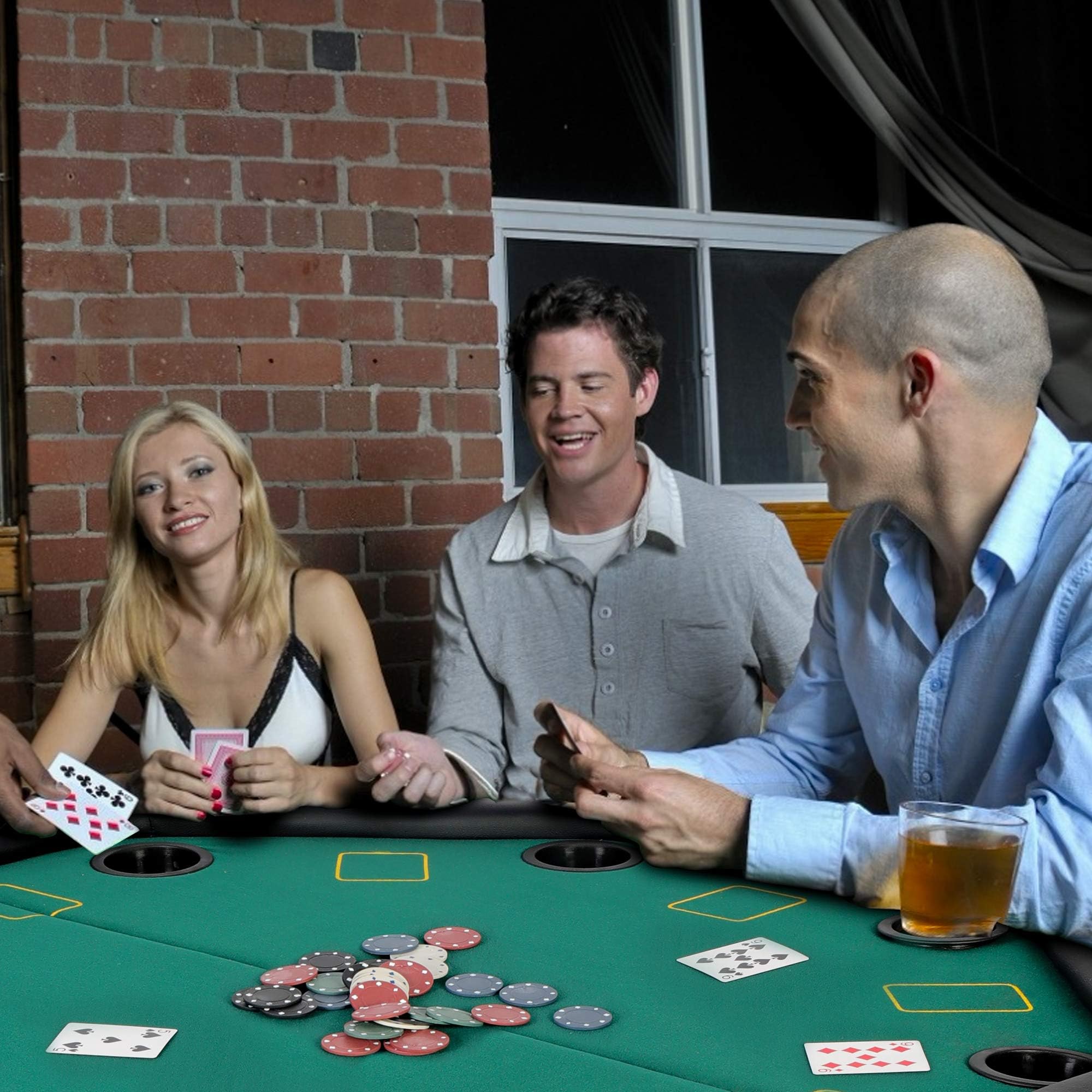 Premium 8-Player Folding Poker Table for Casino Games - Perfect for Home Poker Nights, Game Rooms & Casino-Themed Parties