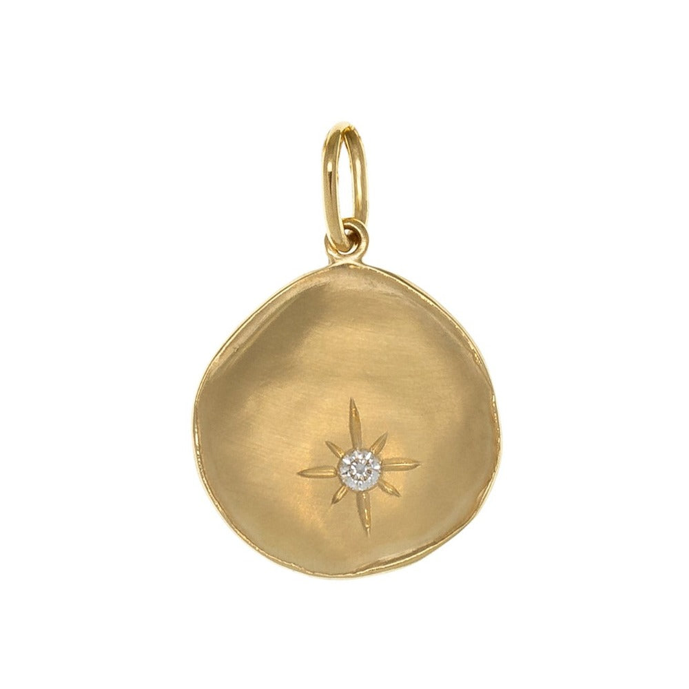 Luna Single Star Coin Charm - Elegant Silver Pendant for Necklace, Bracelet & Jewelry Making - Perfect for Gifts, Fashion Accessories & Boho Style