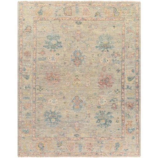Hand-Knotted Wool Area Rug in Pink, Beige & Sage - Multiple Size Options for Living Room, Bedroom & Dining Room Decor