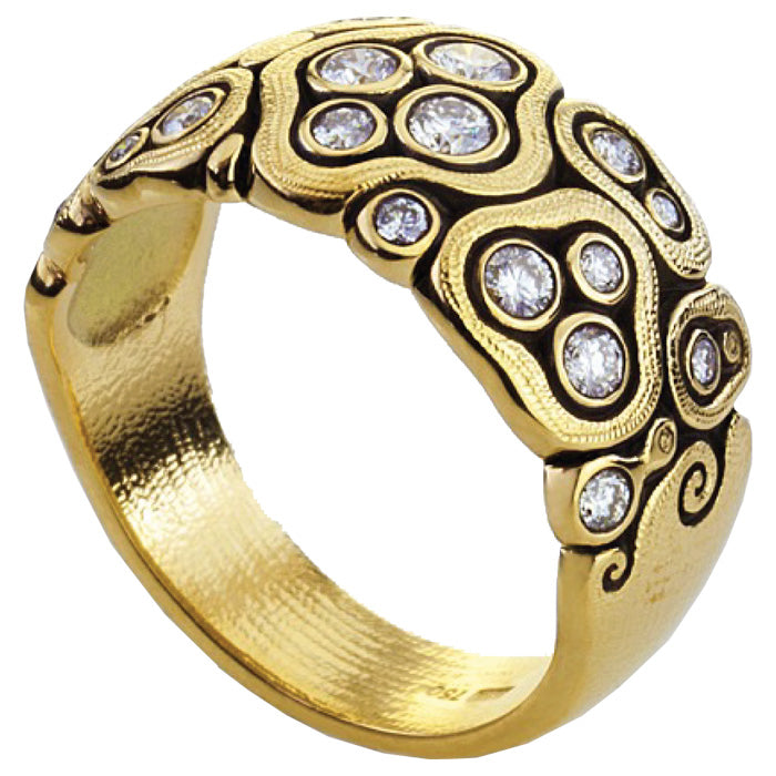 Alex Sepkus Swirling Water Dome Ring - 14K Gold Plated Elegant Statement Jewelry for Women | Perfect for Weddings, Parties & Special Occasions