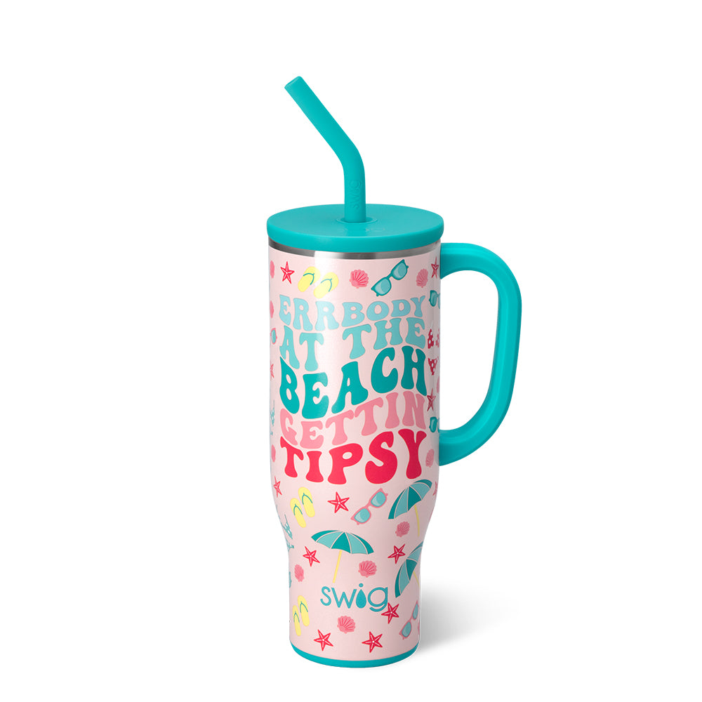 Errbody At The Beach Mega Mug 30oz - Large Insulated Tumbler for Coffee, Tea & Cold Drinks - Perfect for Beach Parties, Poolside Relaxation & Outdoor Adventures