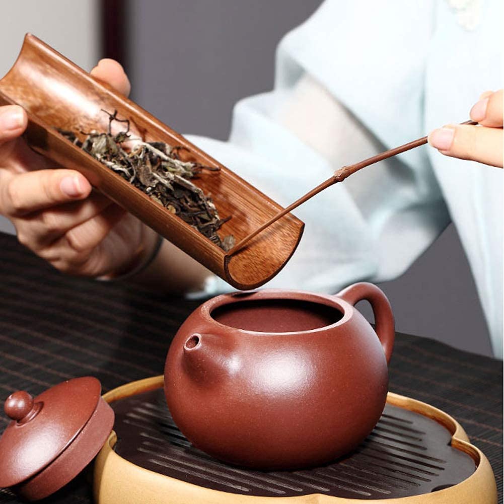 Handmade Chinese Purple Clay Gong Fu Teapot with Stainless Steel Infuser - Premium Yixing Teapot for Brewing Puerh, Oolong & Black Tea - Perfect for Tea Ceremonies, Home Tea Brewing & Gifts (TY-P0-XS)
