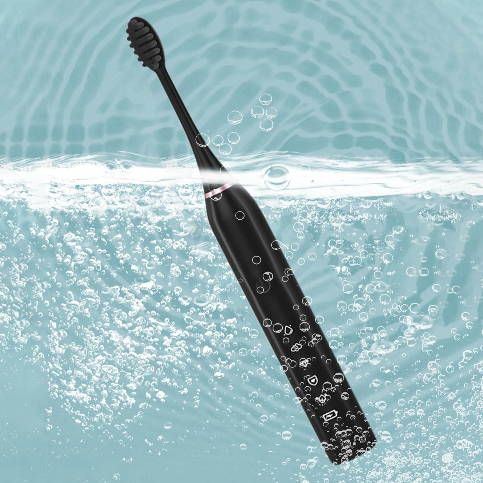 Kimanli Whitening Electric Toothbrush - Smart Timer, Rechargeable, IPX7 Waterproof, 5 Replacement Brush Heads for Sensitive Teeth | Perfect for Travel, Home & Daily Oral Care