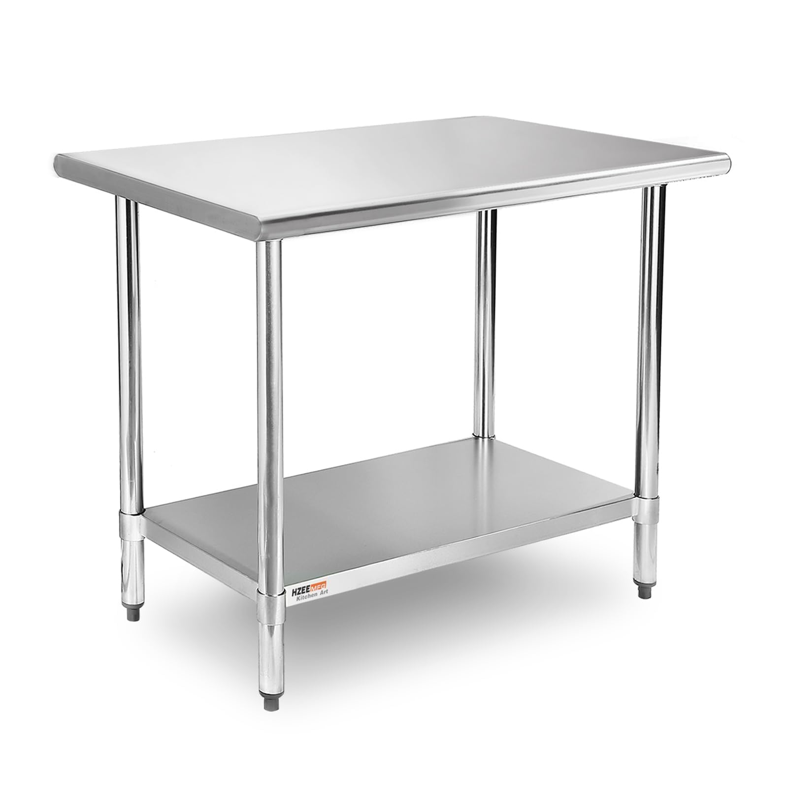 Premium Stainless Steel Work Table 24x30 Inches - Heavy Duty Commercial Kitchen Prep Table with Adjustable Undershelf for Restaurant, Home, Hotel, Laundry & Garage - Perfect for Food Prep, Crafting & Workshop Projects