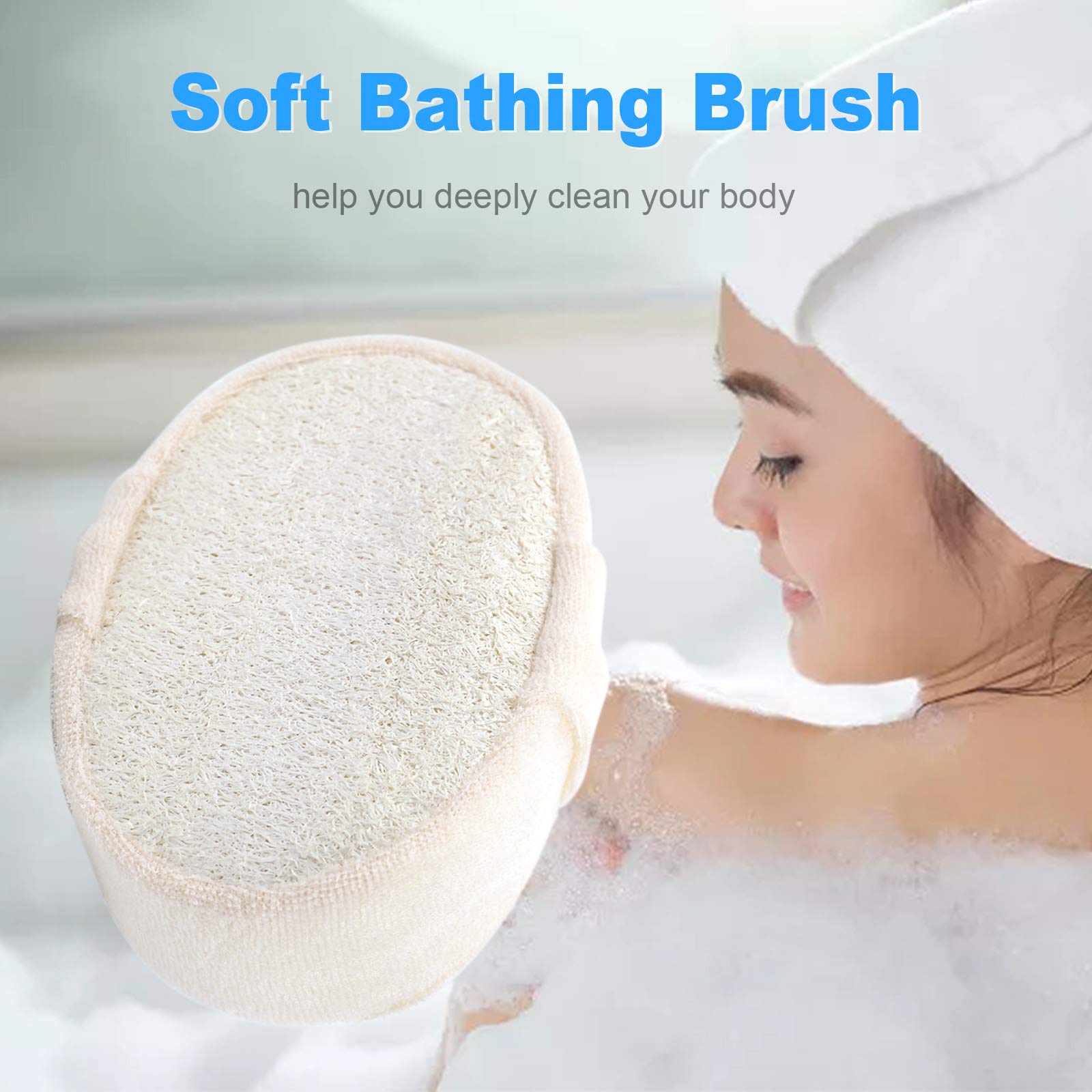 Exfoliating Body Brush for Men & Women - Soft Bath Brush with Massage Bristles for Deep Skin Cleansing - Shower & Spa Essential (Beige) - POOWE | Perfect for Exfoliation & Relaxation in Daily Shower Routine