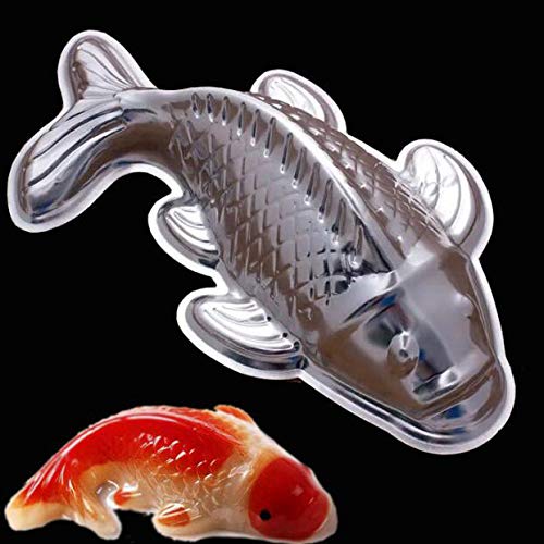 3D Koi Fish Cake Mold - 10 Inch Aluminum Alloy Baking Pan for Fish-Shaped Cakes - Perfect for Birthday Parties, Japanese Themed Events & Dessert Decorations