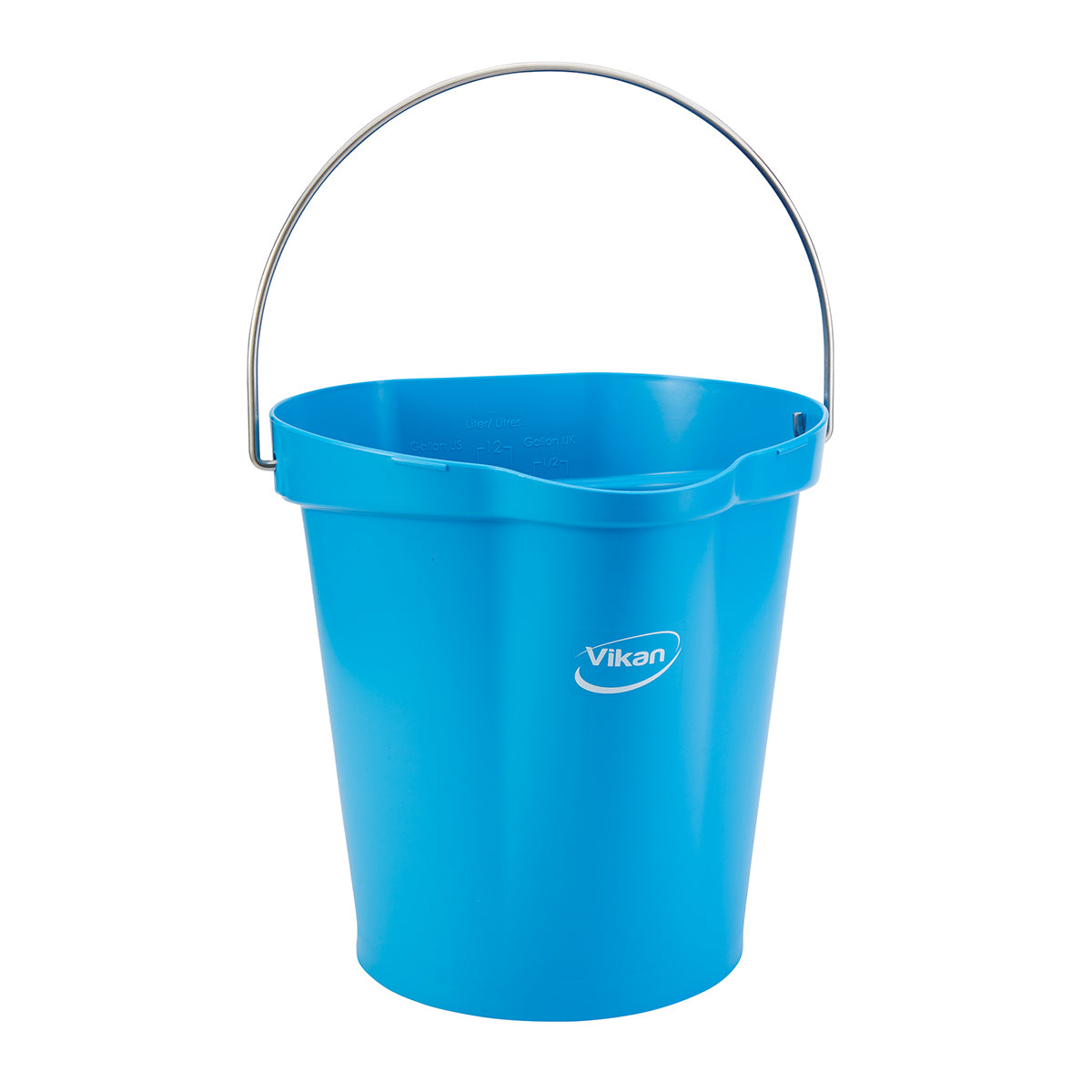 Vikan 3 Gallon Heavy Duty Bucket with Stainless Steel Handle - Durable Utility Pail for Cleaning, Gardening, and Household Chores (1-Pack)
