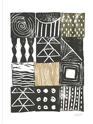 Block Print V Green Sand