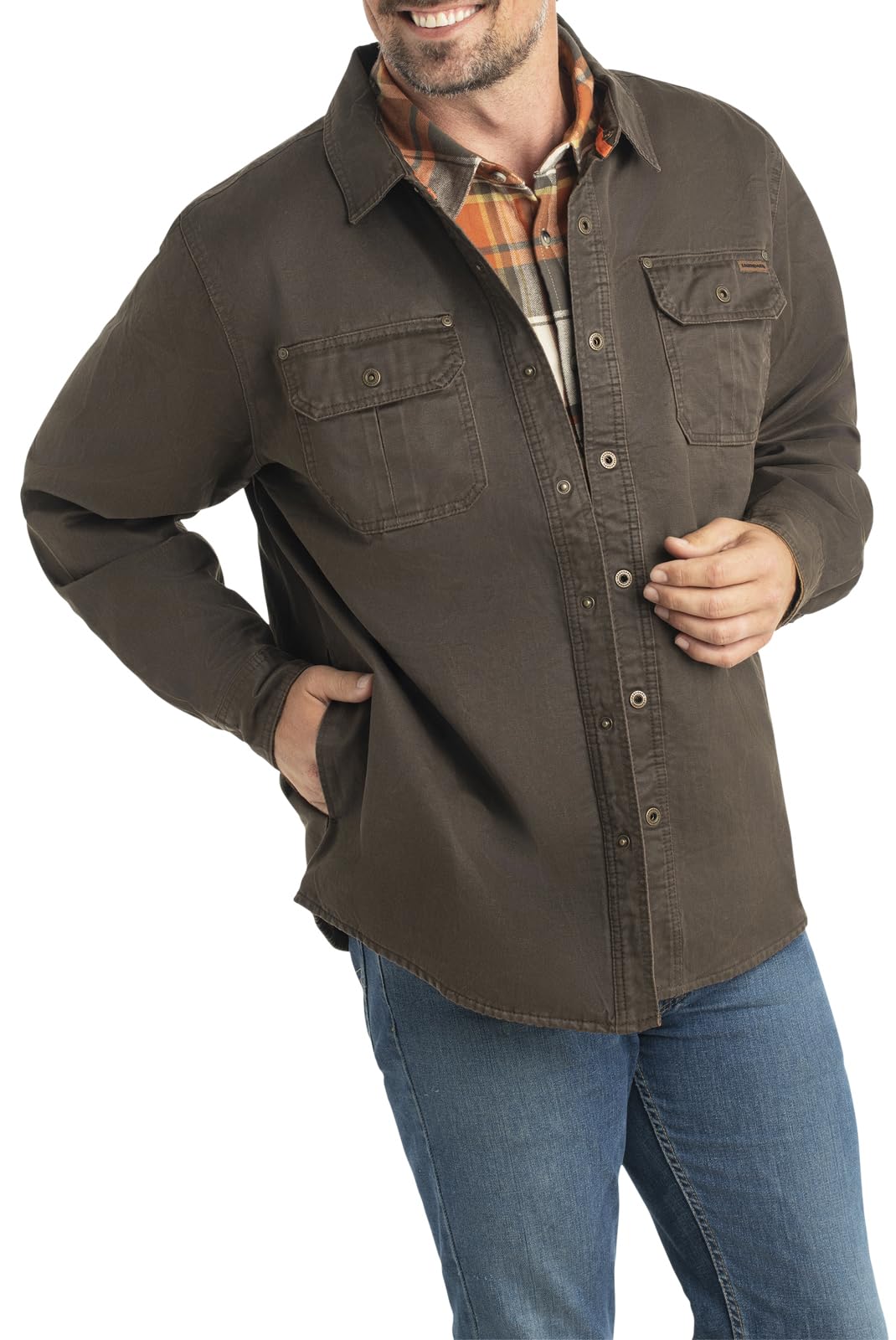 Legendary Whitetails Men's Journeyman Shirt Jacket - Lightweight Flannel Shirt for Outdoor Adventures, Camping & Casual Wear