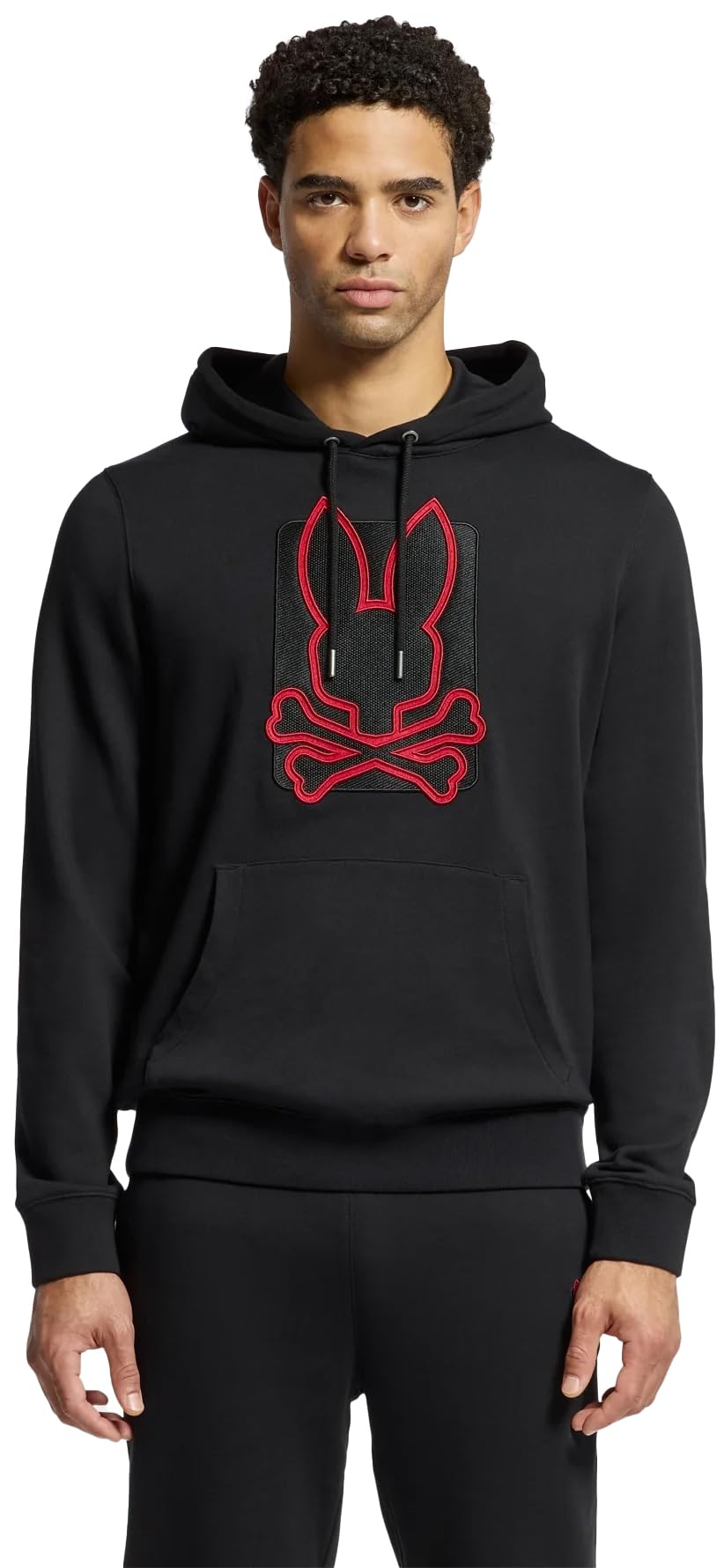 Psycho Bunny Pierce Embroidered French Terry Hoodie for Men - Premium Cotton Blend Pullover Sweatshirt | Perfect for Casual Wear, Street Style & Lounge Comfort