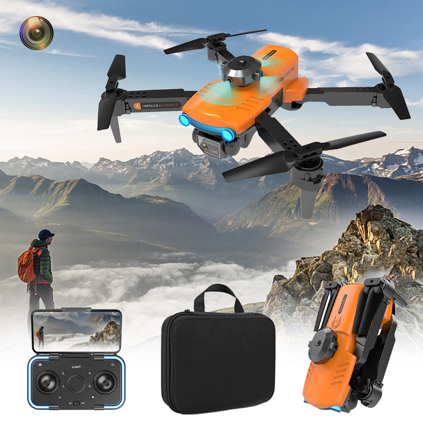 Aopirta Foldable FPV Drone with 1080P HD WiFi Camera - Gesture Control & Gravity Sensor RC Quadcopter for Adults and Kids | Outdoor Adventure, Aerial Photography, Family Fun