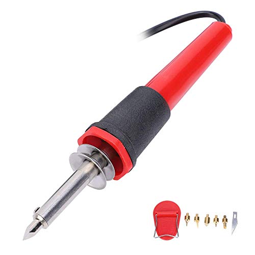 40W Electric Soldering Iron Kit with 5 Replaceable Tips - Wood Burning Pen, Engraving & Pyrography Tool (110V US Plug) - Perfect for DIY Electronics, Circuit Repair & Wood Crafting Projects