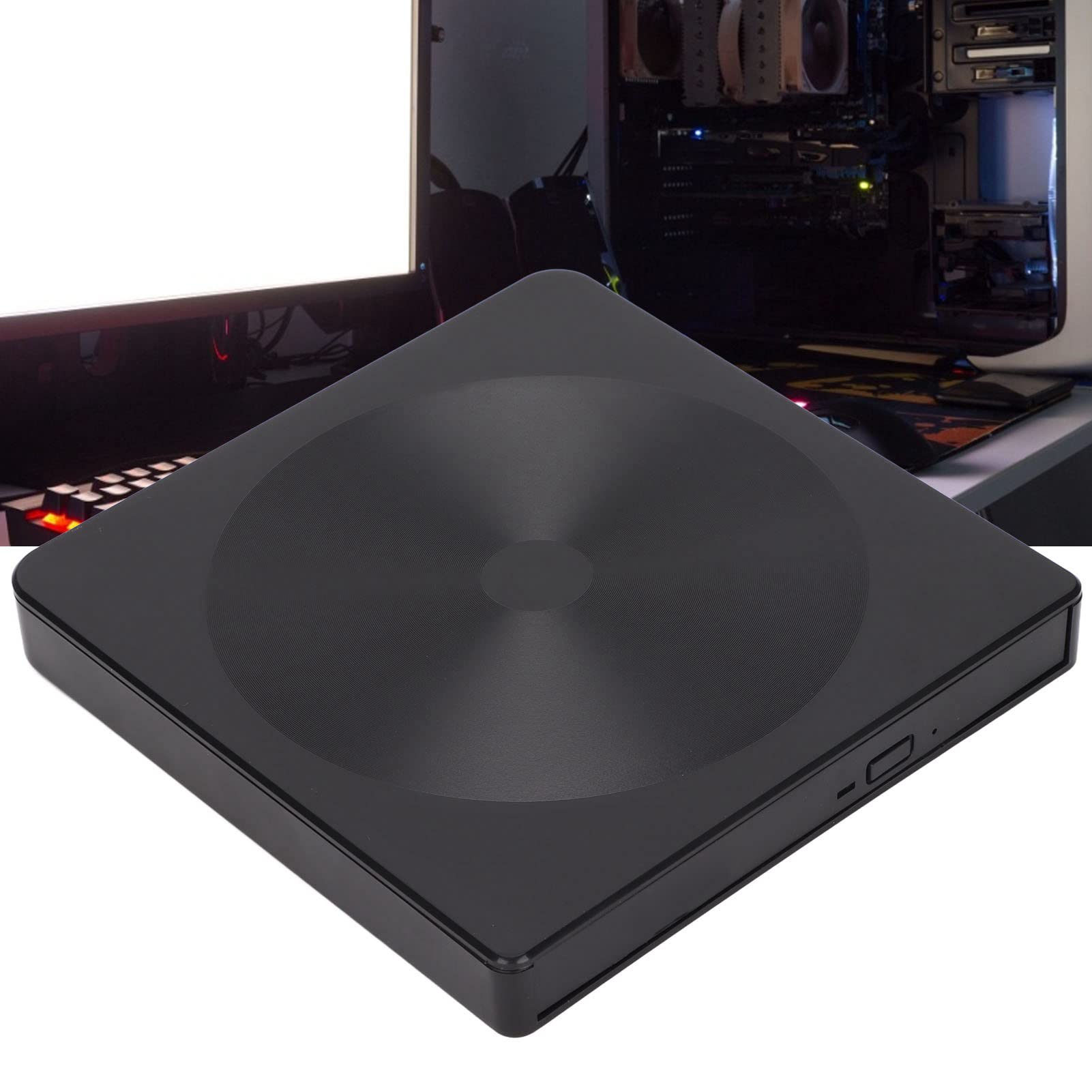 External USB CD DVD Drive - Shockproof Design, Fast Data Transfer, Plug & Play for Ultrabooks & Laptops - Perfect for Watching Movies, Installing Software & Backing Up Files