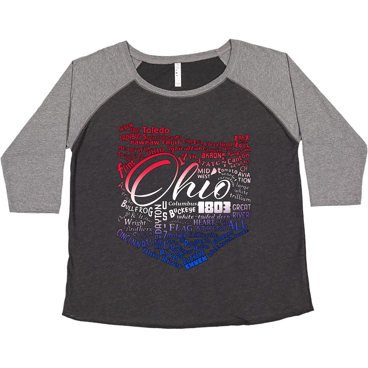 Inktastic Ohio Word Salad Women's Plus Size T-Shirt - Funny Graphic Tee for Casual Wear, Lounge & Outfits - Comfortable Cotton Shirt for Women's Fashion & Everyday Use