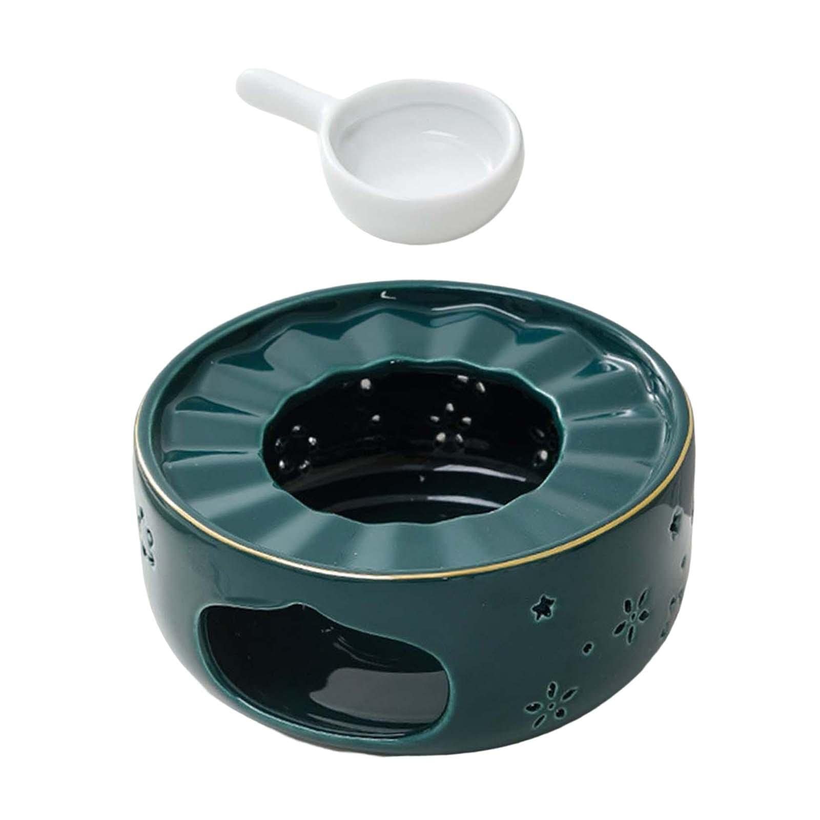 SM SunniMix Teapot Warmer Candle Stove - Portable Tea Light Heater for Coffee, Milk & Tea | Glass Teapot Warmer for Hiking, Camping & Travel | Blue Home & Kitchen Essential