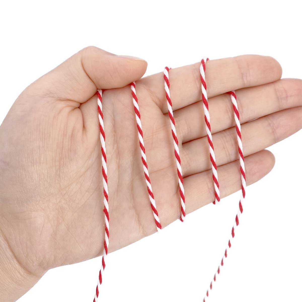 Christmas Cotton Twine Rolls - Red & Green Yarn Set for Gift Wrapping & DIY Crafts