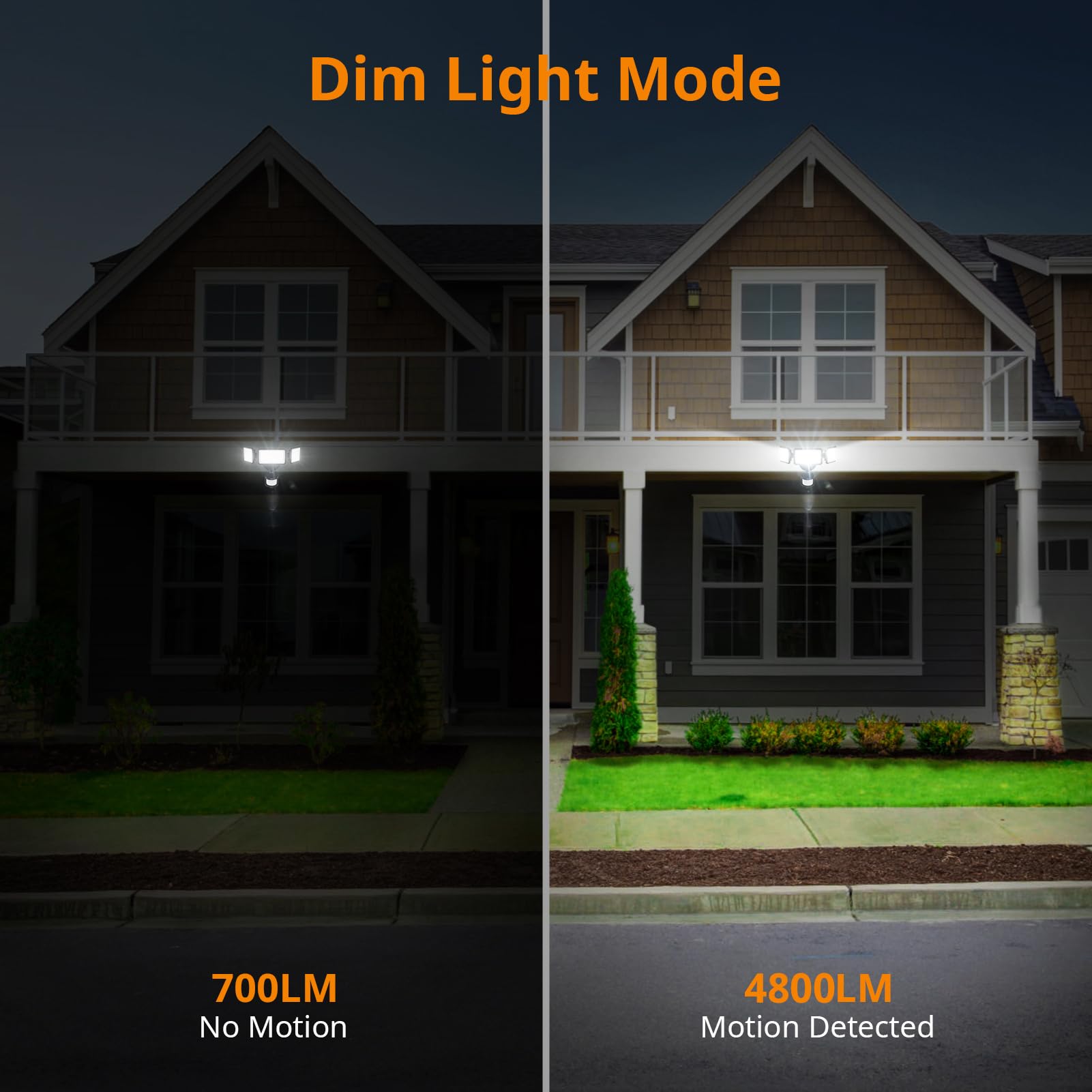 LEPOWER 45W LED Flood Lights with Motion Sensor - 4800LM Bright Security Light, 5000K Daylight White, IP65 Waterproof, 3 Modes (Dusk to Dawn, Motion Activated, Continuous On) - Perfect for Outdoor Garage, Yard, Porch, and Driveway Lighting (Black)