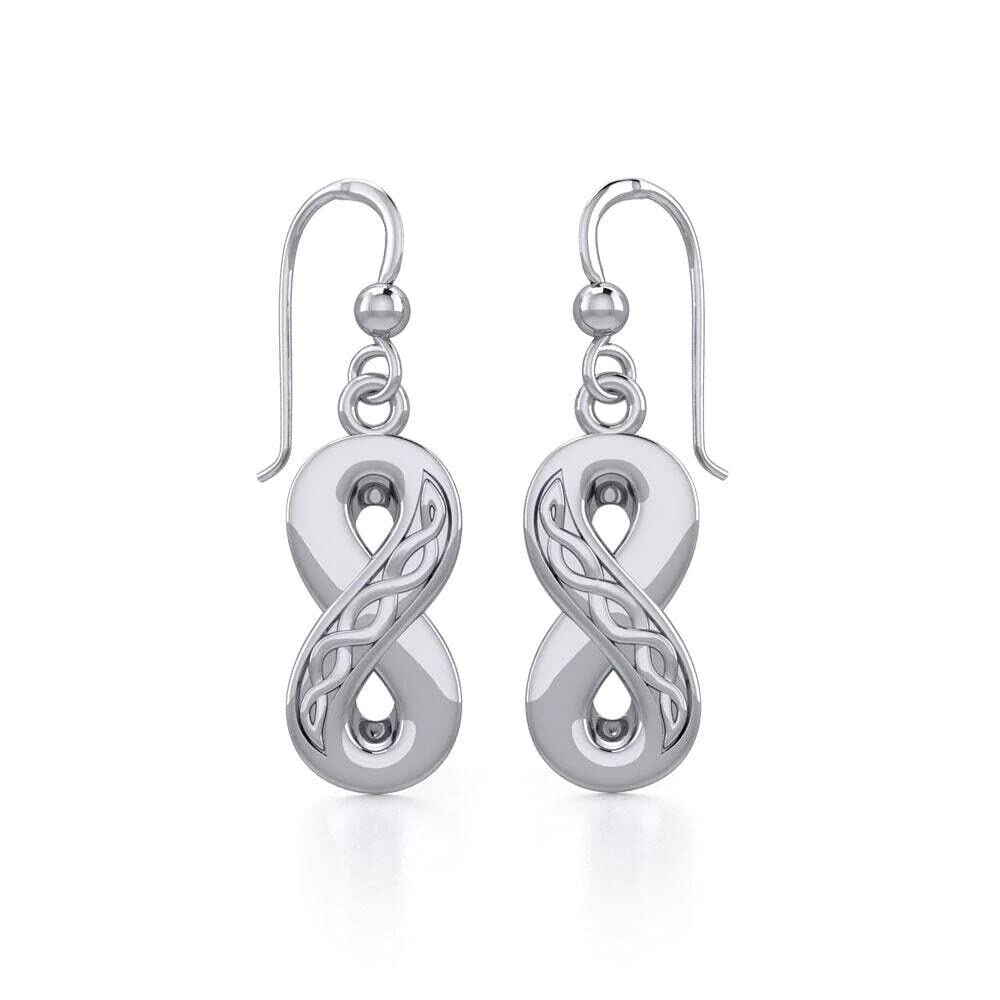 Celtic Infinity Earrings for Women - Sterling Silver Dangle Earrings by Peter Stone Jewelry - Perfect for Weddings, Parties & Everyday Wear