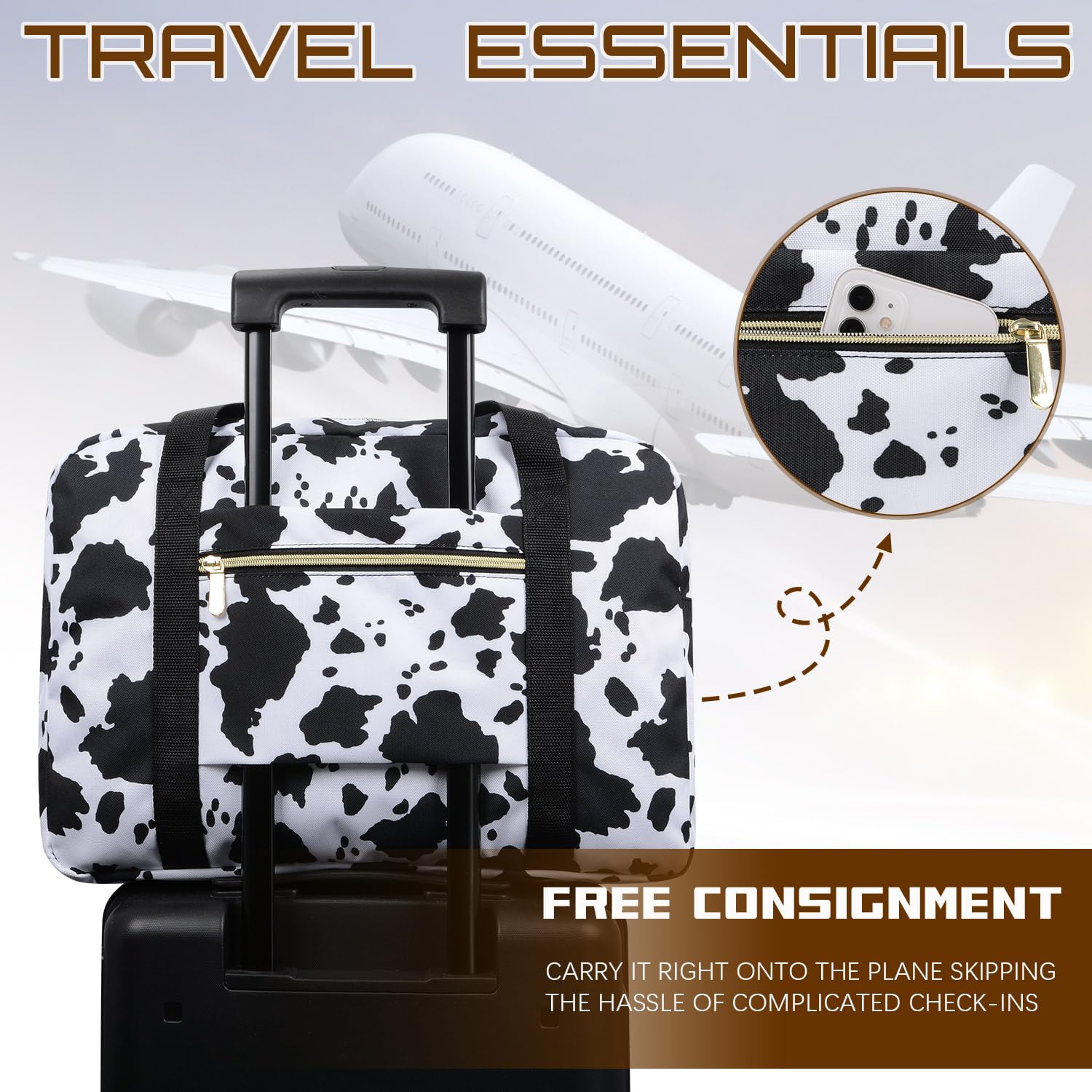 Foldable Travel Duffel Bag for Men & Women - Lightweight Carry-On Weekender Overnight Bag for Spirit Airlines - Perfect for Gym, Weekend Trips & Air Travel