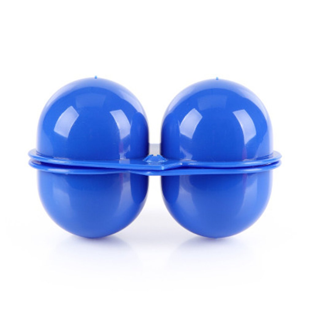 VolksRose 2 Grid Plastic Egg Holder Container - Shockproof & Portable Egg Storage Box for Kitchen, Refrigerator, Camping, Picnic, Travel - Perfect for Outdoor Adventures & Home Organization (Blue)