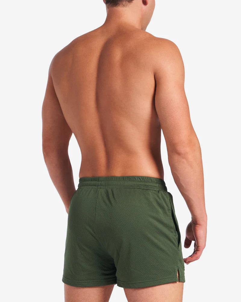 Teamm8 S.S.C 3 Mesh Shorts - Breathable Athletic Shorts for Men, Forest Green - Perfect for Running, Gym Workouts & Outdoor Sports