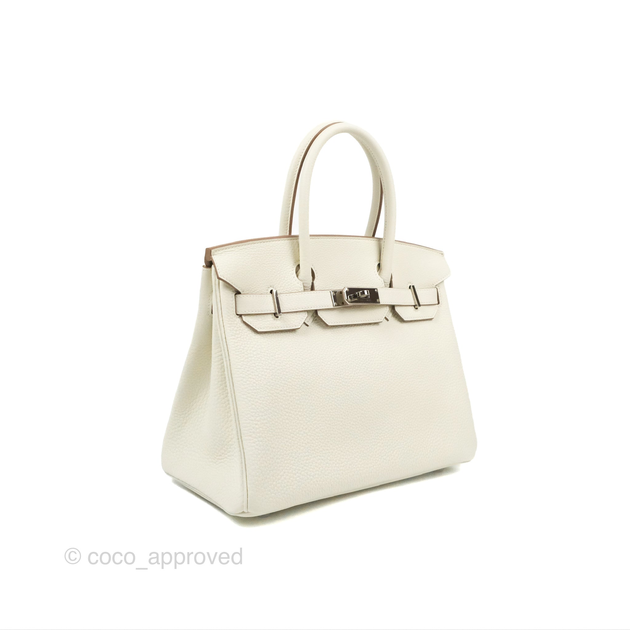 Authentic Hermès Retourne Birkin 30 Handbag in Mushroom Togo Leather with Palladium Hardware - Luxury Designer Tote for Women, Perfect for Office, Travel & Special Occasions