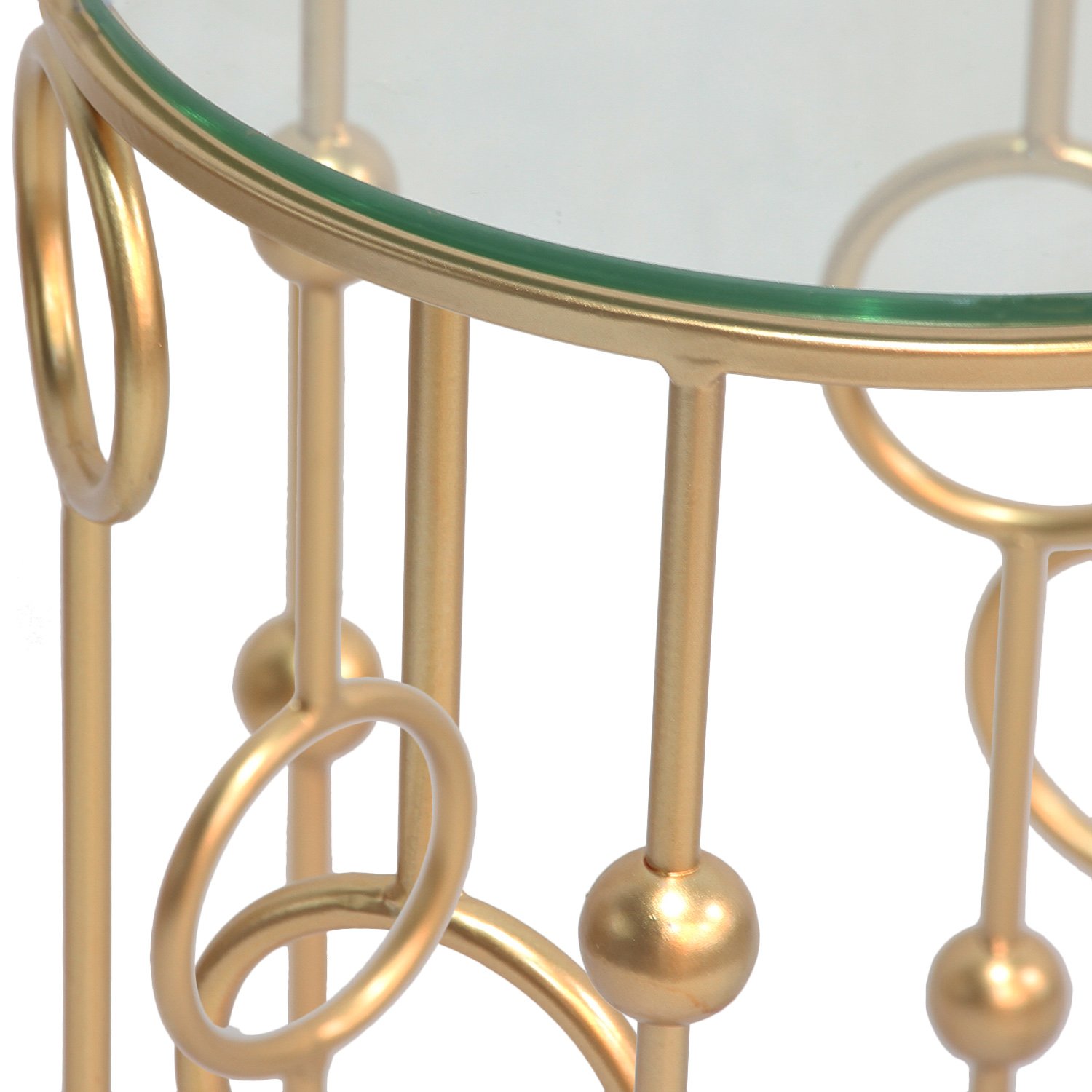 Joveco Set of 2 Gold End Tables - Round Nesting Coffee Tables with Metal Base, Mid Century Modern Side Tables for Living Room, Bedroom & Entryway - Perfect for Small Spaces & Home Decor (Gold)