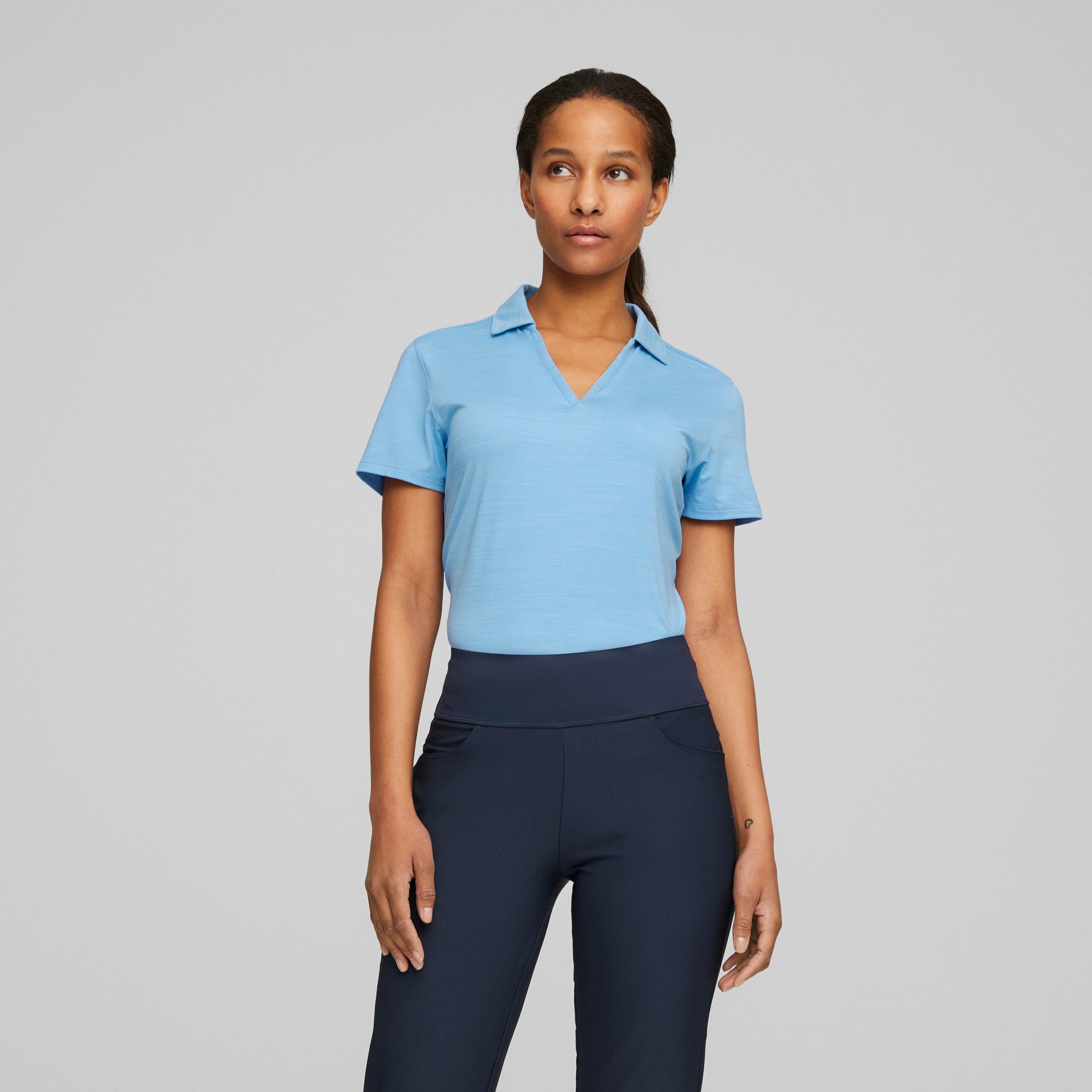 Women's CLOUDSPUN Coast Golf Polo Shirt - Breathable Moisture-Wicking Performance Top for Golf & Casual Wear | Day Dream Heather Color | Perfect for Golf Outings, Club Events & Summer Outdoor Activities