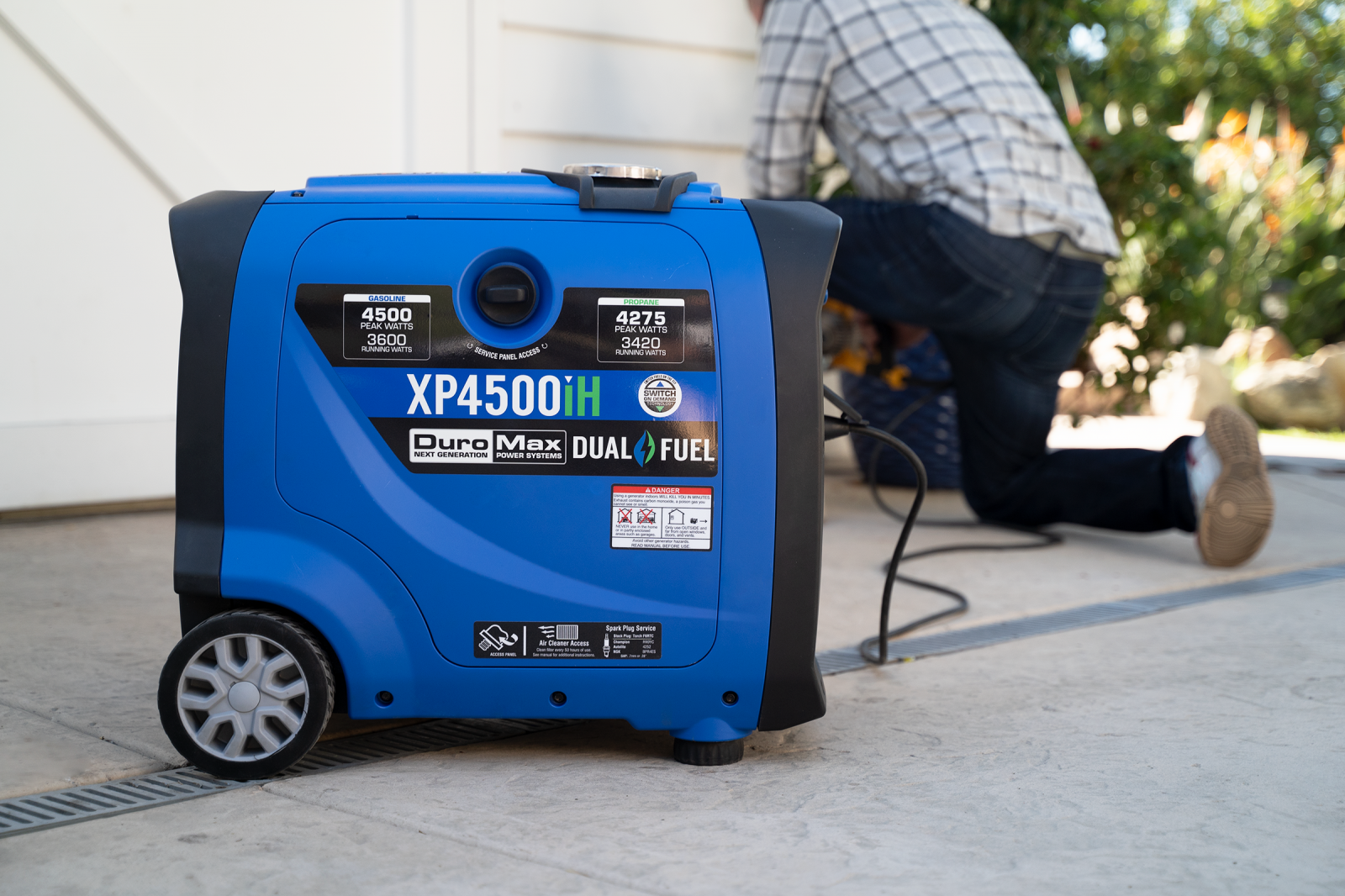 4,500 Watt Dual Fuel Portable Inverter Generator with CO Alert - Reliable Power for Camping, RV Trips & Emergency Backup