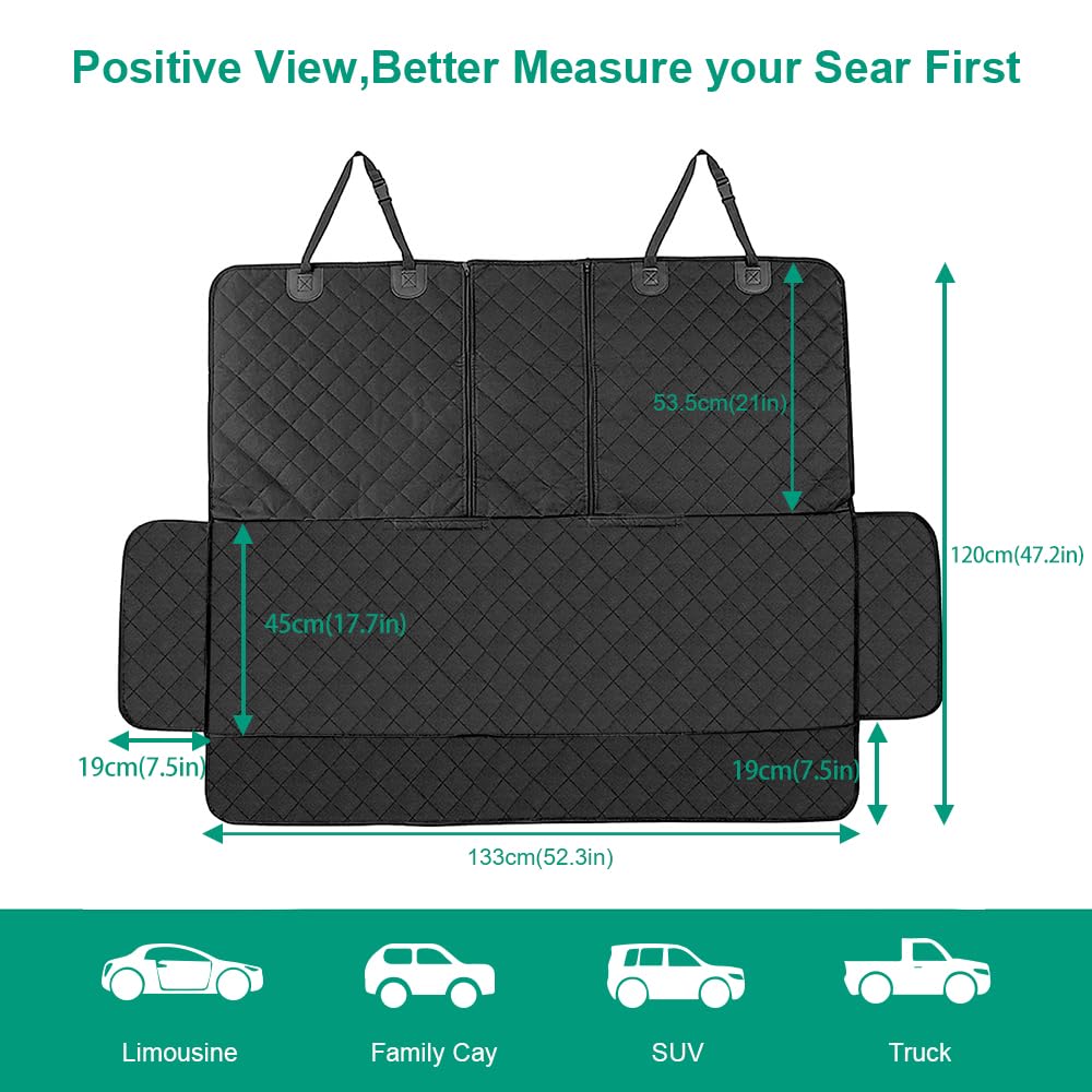 Waterproof Dog Car Seat Cover for Back Seat - Non-Slip Pet Seat Protector with Fur Resistance | Universal Fit for Cars, SUVs & Vans | Perfect for Travel, Daily Commutes & Pet Adventures