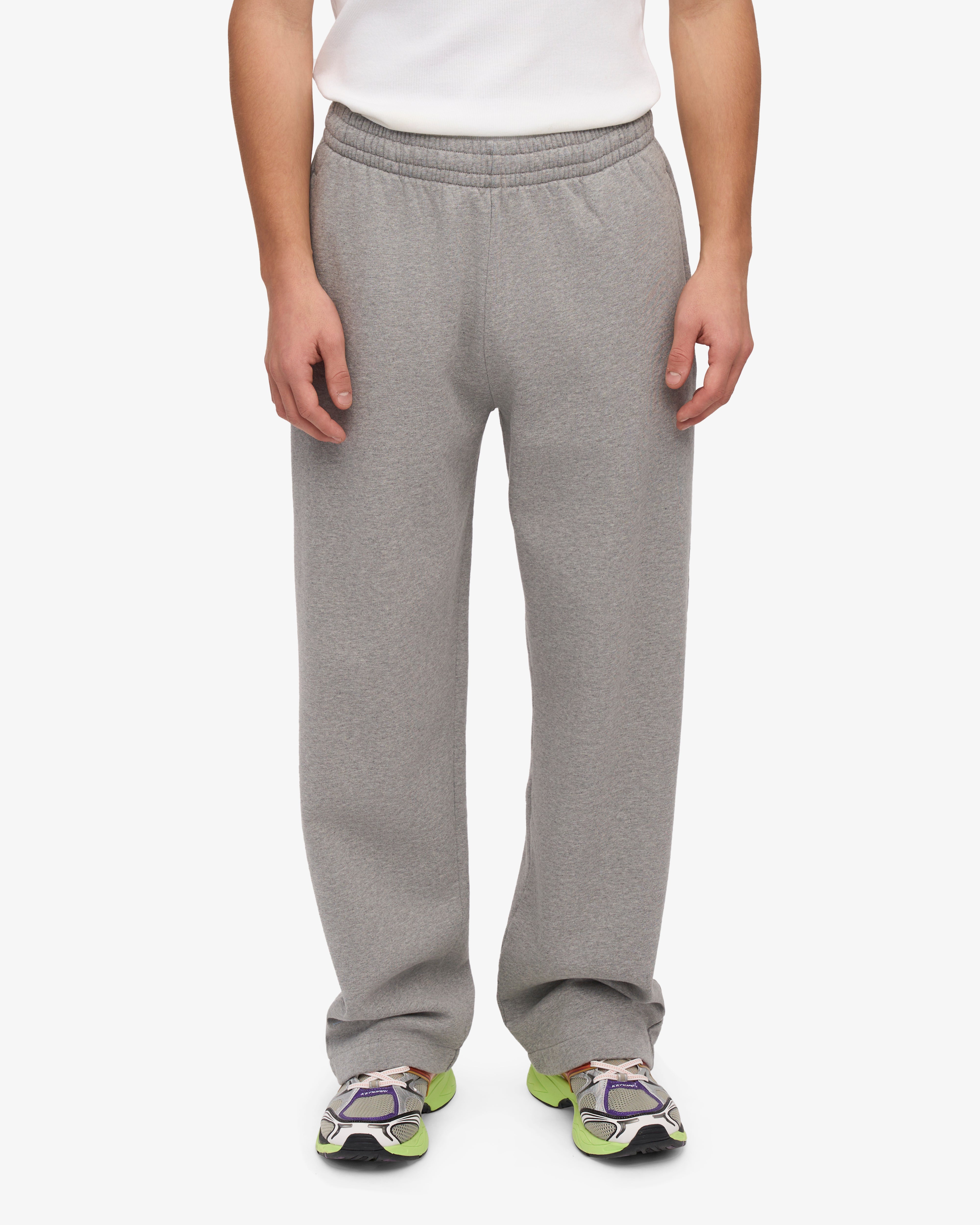 Organic Straight Leg Sweatpants for Women - Soft Heather Grey Cotton Joggers - Perfect for Yoga, Lounge & Casual Wear