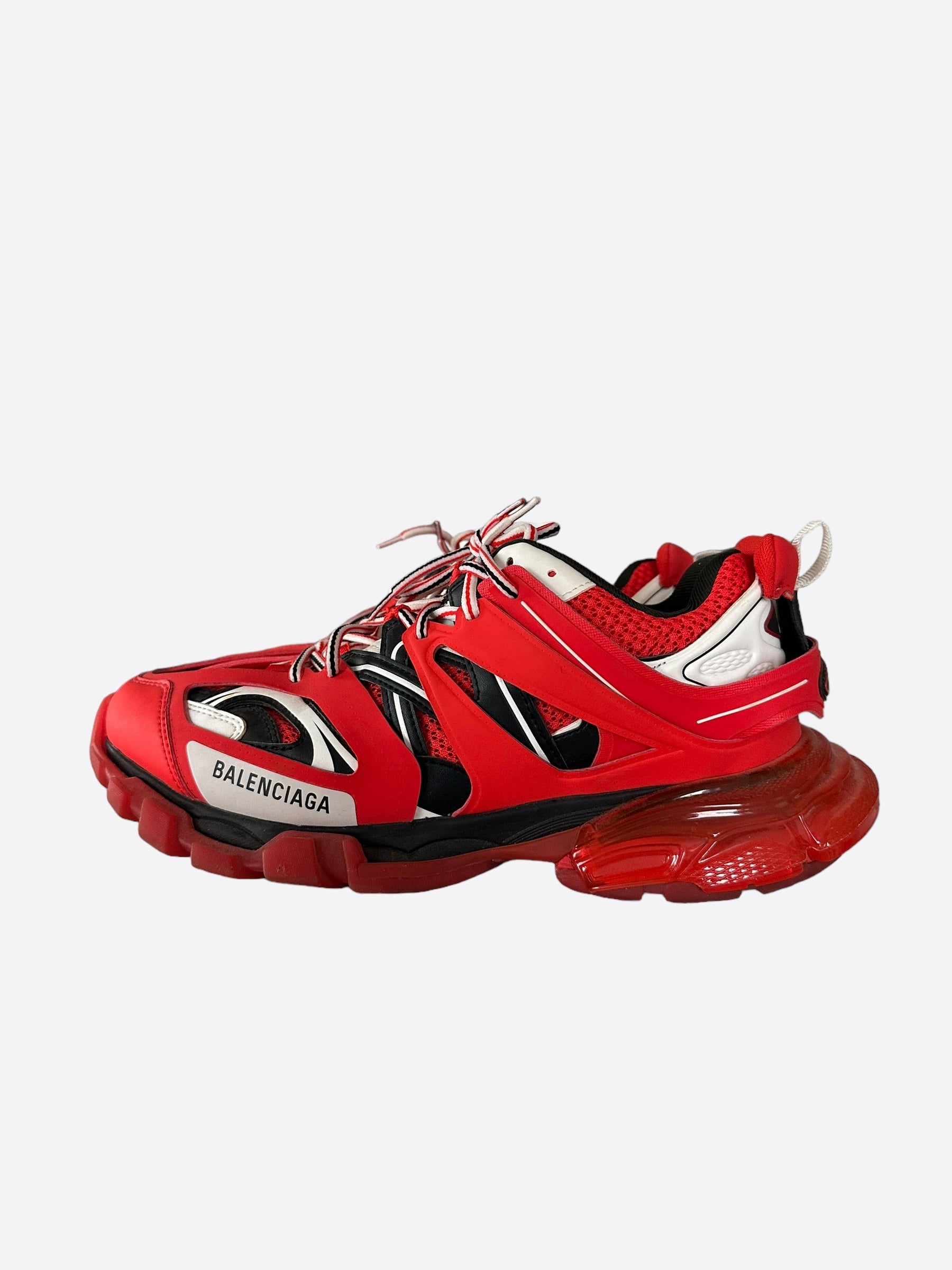 Balenciaga Red White & Black Track Sneakers for Men & Women | Fashion Running Shoes for Casual Wear & Street Style
