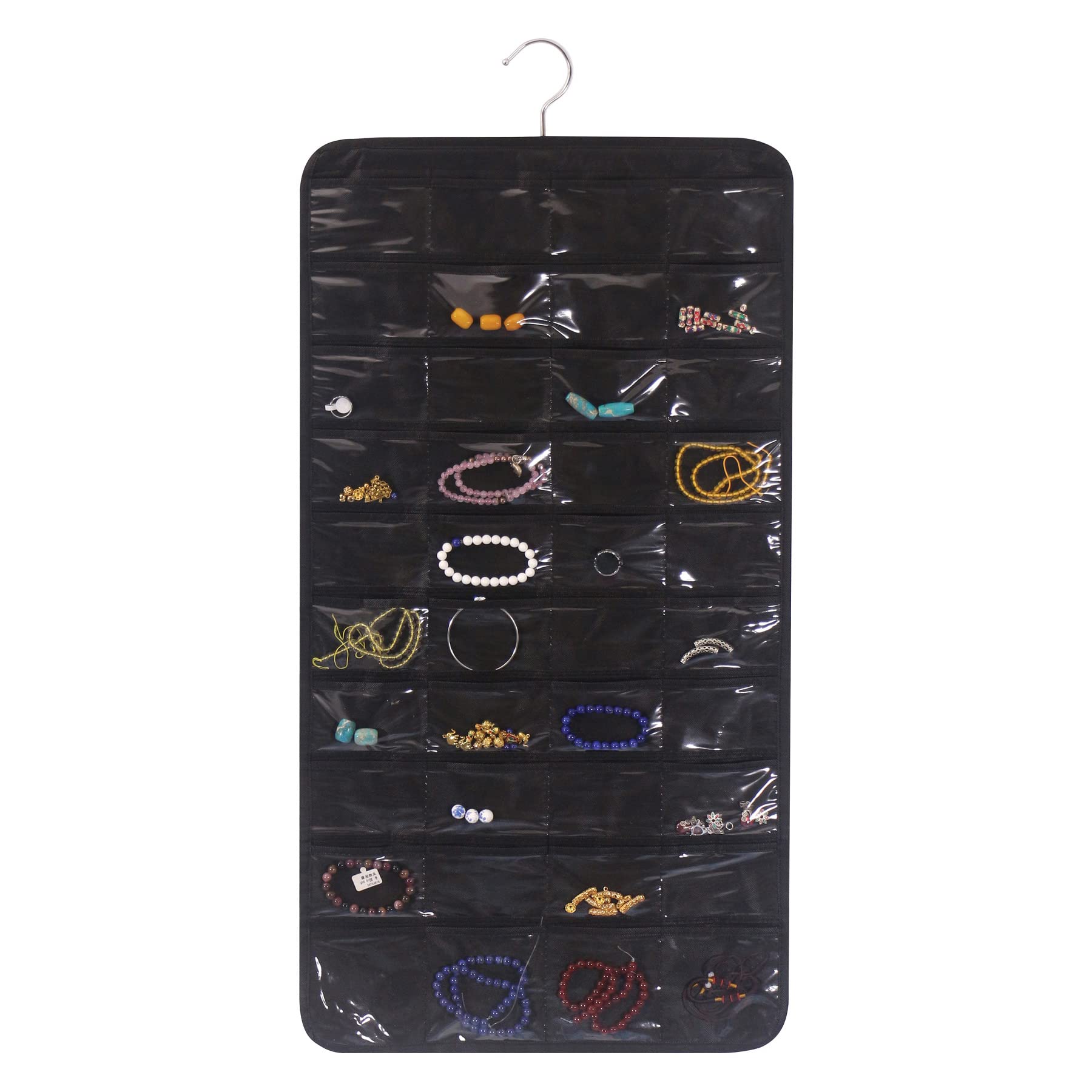 DIOMMELL 80-Pocket Hanging Jewelry Organizer for Women - Earring Necklace Bracelet Ring Storage Bag & Display Holder Box - Perfect for Closet, Bedroom, Travel & Gift Giving