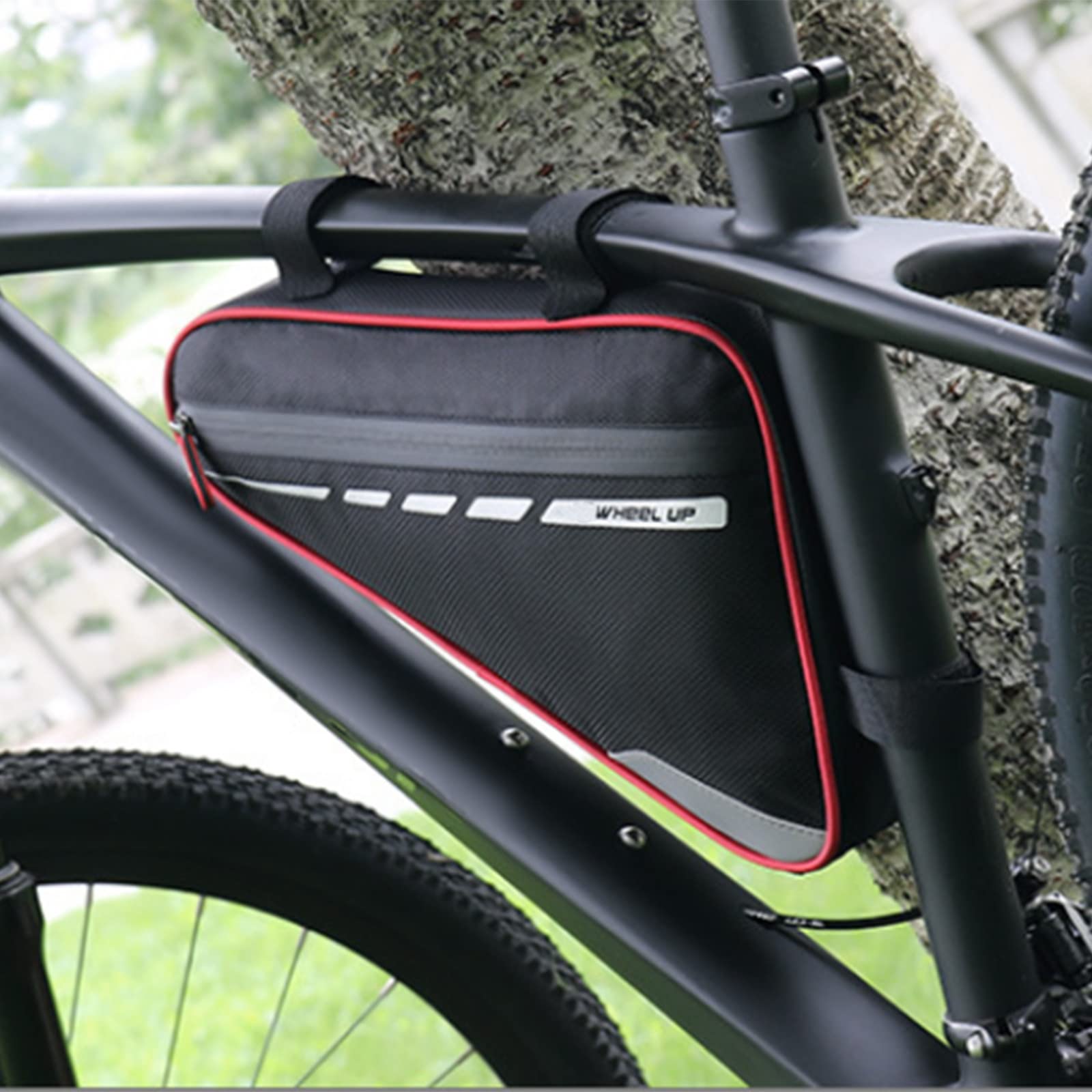 **Waterproof Triangle Bike Frame Bag - Padded Bicycle Storage Pouch with Mesh Pocket & Elastic Strap - Holds Phone, Wallet, Keys, Tools - Perfect for Road Bikes & Cycling Accessories - Ideal for Commuting, Mountain Biking & Long-Distance Rides**
