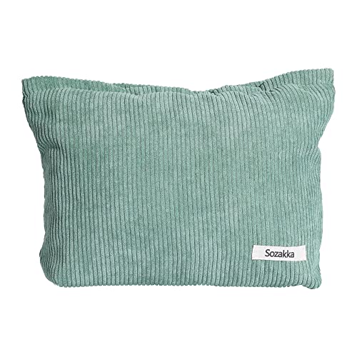 LYDZTION Velvet Makeup Bag for Women - Large Capacity Cosmetic Organizer with Canvas Exterior, Travel Toiletry Bag for Makeup Brushes & Accessories (Green) - Perfect for Travel, Home Storage & Gift Giving