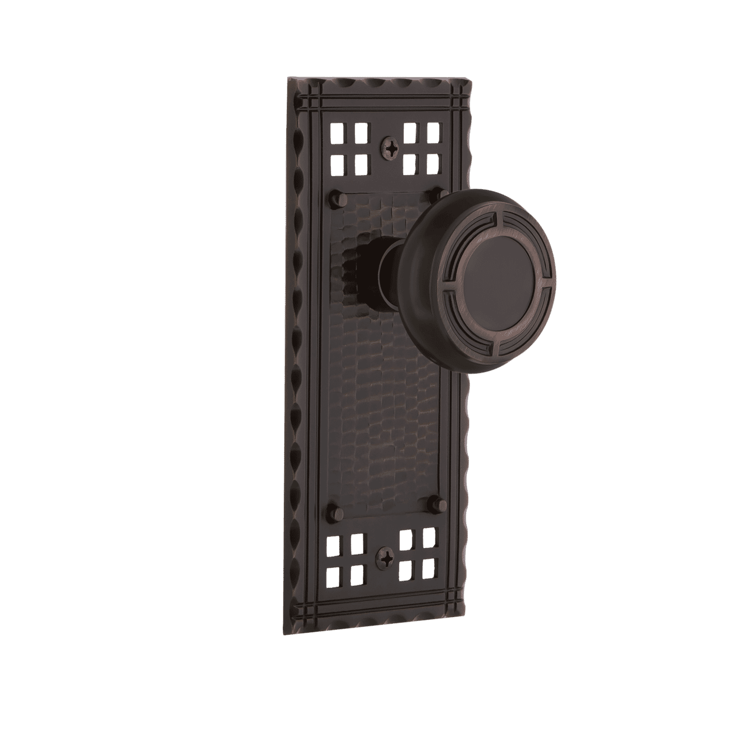 Craftsman Long Plate with Mission Knob in Timeless Bronze - Vintage Style Cabinet Hardware for Kitchen & Bathroom Renovation