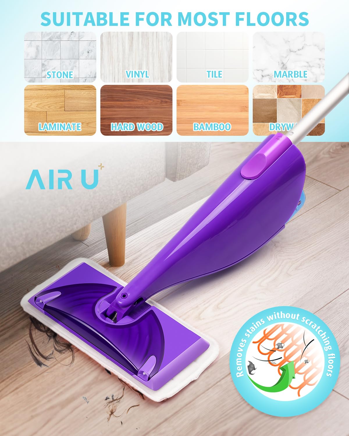 **Power Scrubbing Reusable Mop Pads for Swiffer Wet Jet (6 Pack) – Washable Microfiber Wet & Dry Floor Cleaning Refills – Ideal for Kitchen, Bathroom & Hardwood Floors**