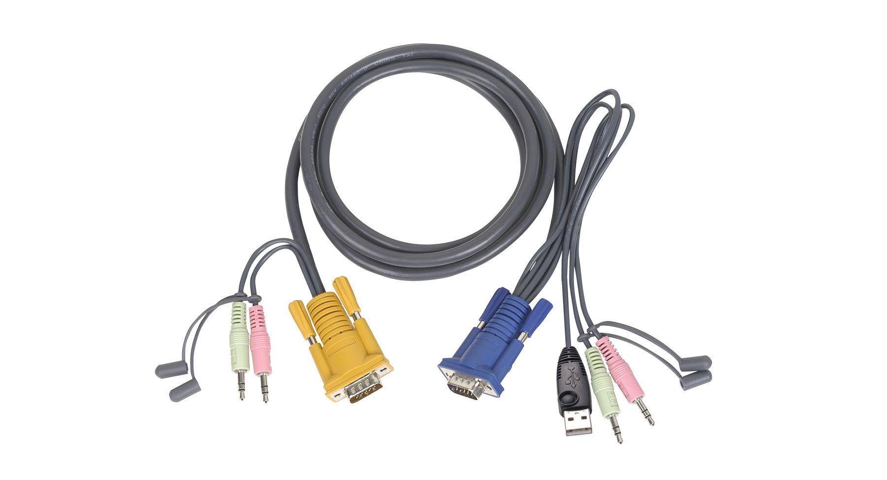 IOGEAR G2L5303U Micro-Lite Bonded All-in-One USB KVM Cable 10ft - Connect Multiple Computers to One Keyboard, Mouse & Monitor - Perfect for Home Office, Gaming & IT Workstations
