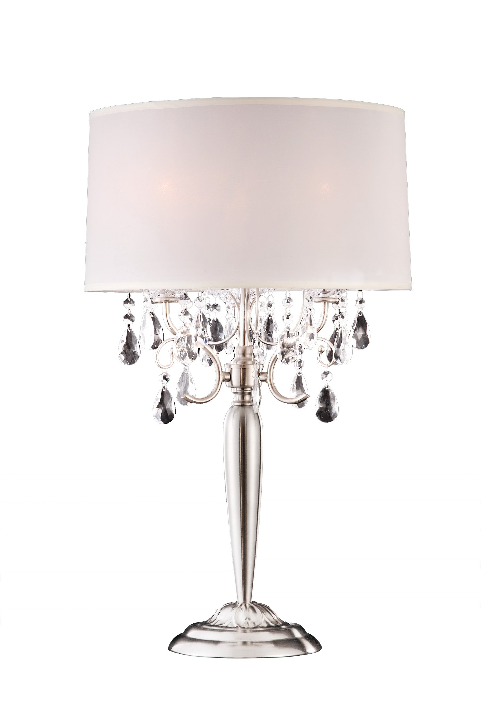 Modern Crystal Silver Table Lamp - Elegant Contemporary Lighting for Living Room, Bedroom & Office Decor | Perfect for Home & Workspace Ambiance