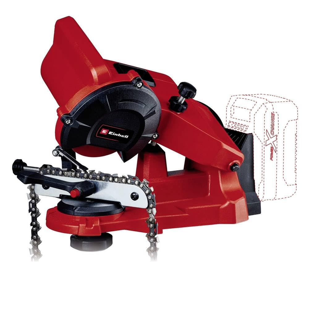 Einhell Cordless Chainsaw Chain Sharpener GE-CS 18 Li - Solo Power X-Change (18V, Clamping Device, Includes 1 Grinding Wheel) - Perfect for Outdoor Chainsaw Maintenance & DIY Woodworking Projects