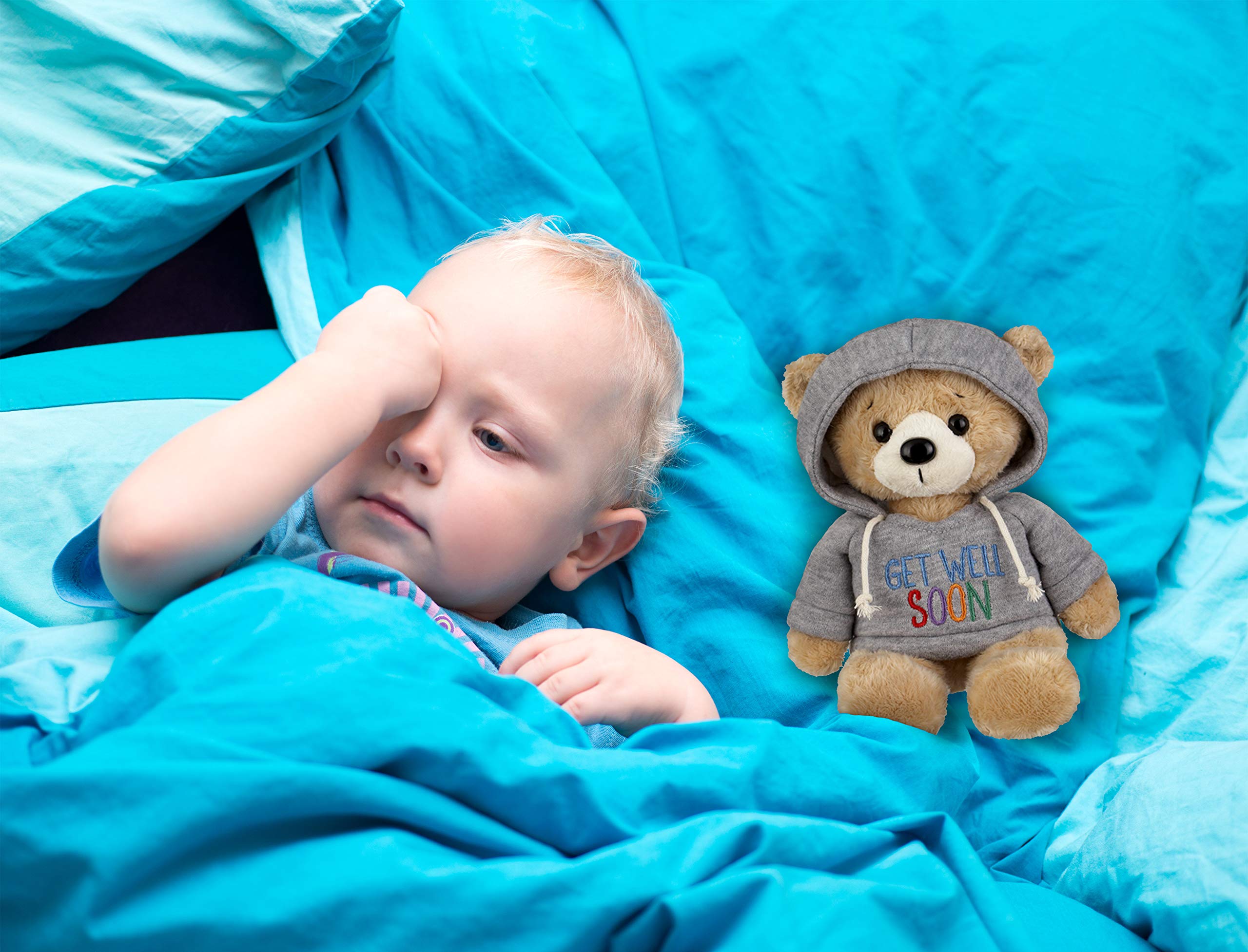 Get Well Soon Teddy Bear with Gray Hoodie - 9