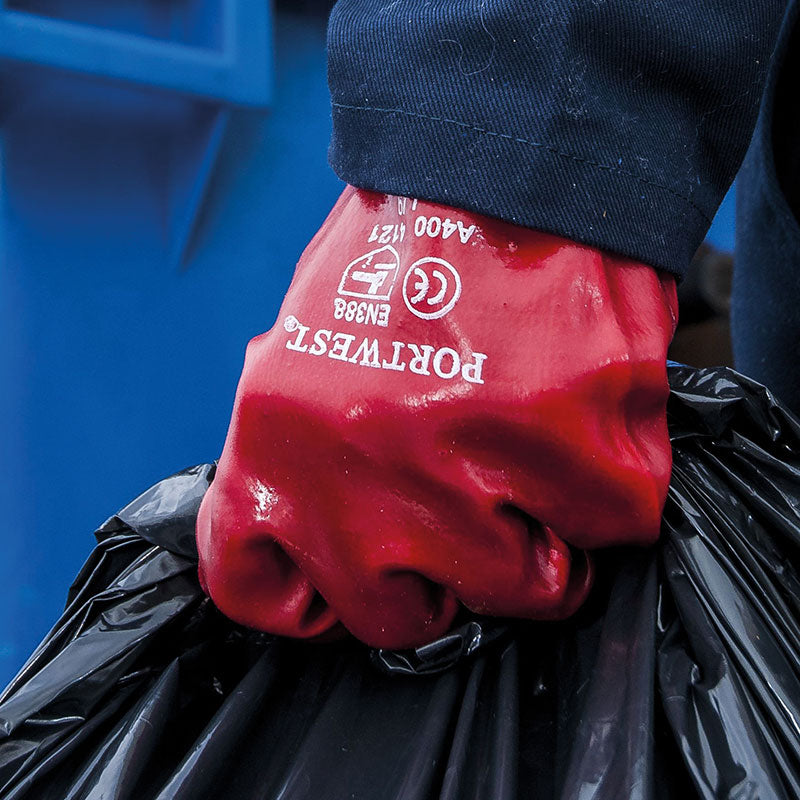 PW076 PVC Knit Wrist Gloves (A400) - Durable Work Gloves for Gardening, Construction & DIY Projects - Non-Slip Grip & Breathable Comfort