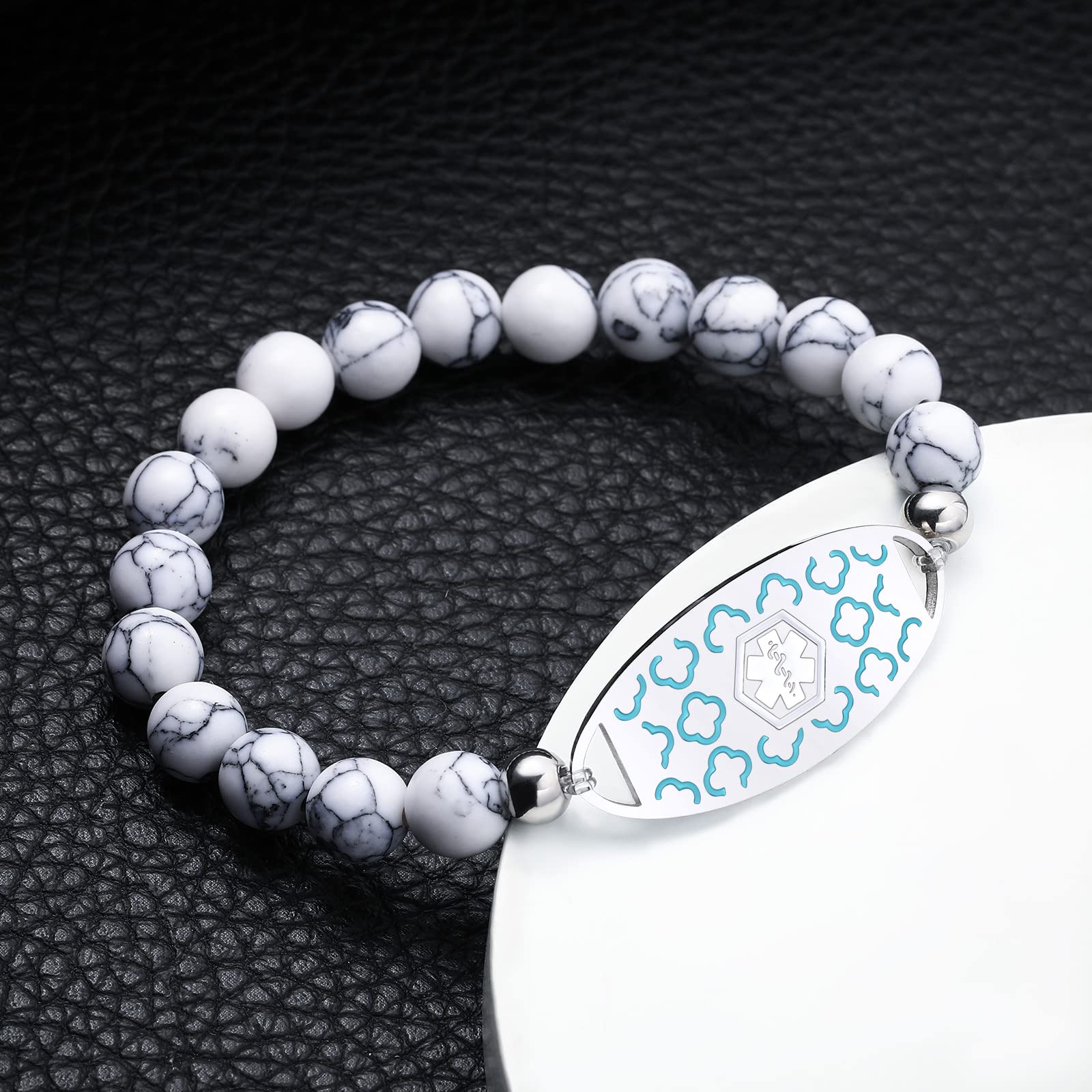Custom Medical Alert Bracelet for Women - Free Engraved Stainless Steel ID Bracelet with 3-Layer Chain (5.5-8.5 Inch Adjustable) - Perfect for Allergies, Diabetes & Emergency Medical Identification