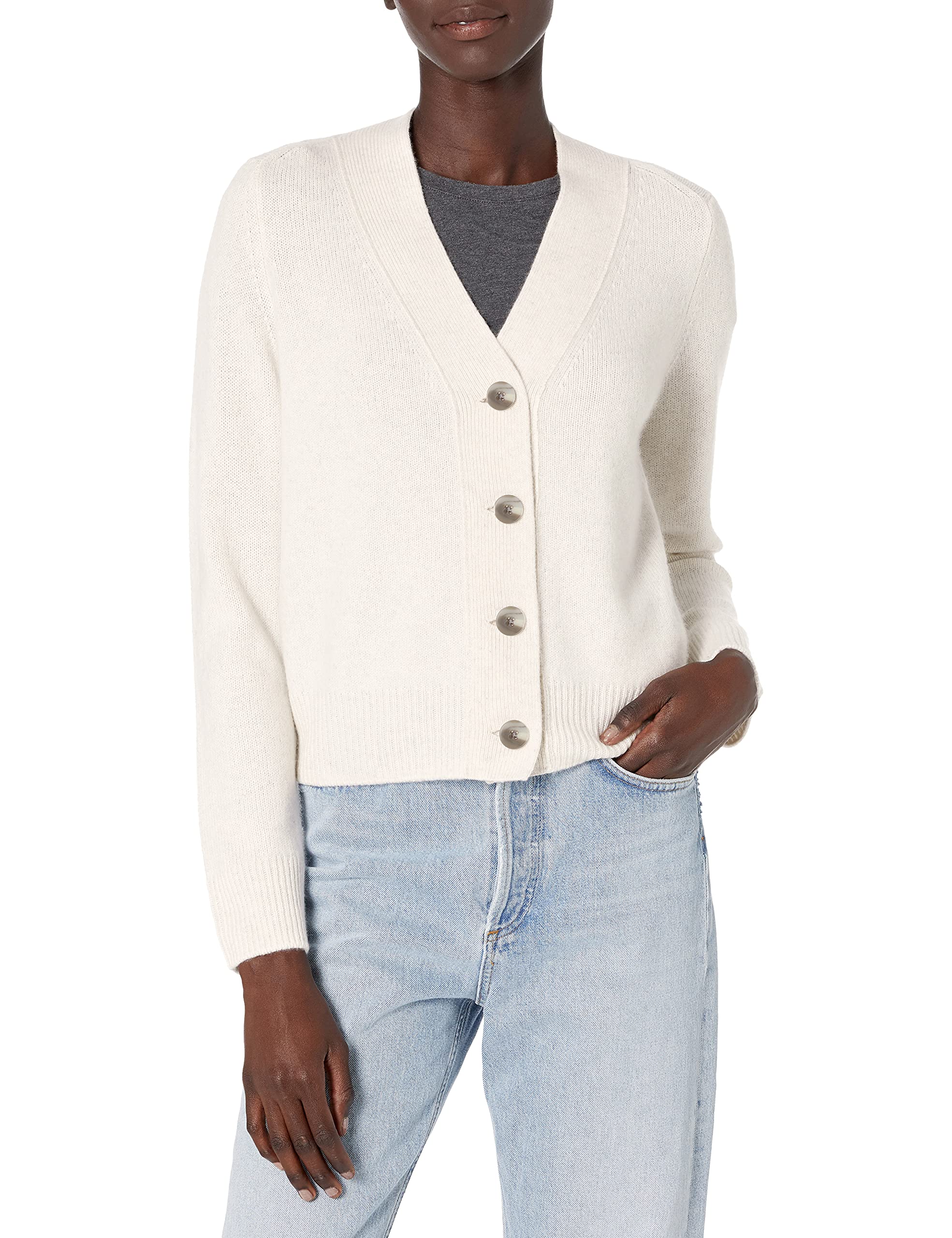 Vince Women's Shrunken Button Cardigan Sweater | Soft Knit Open Front Long Sleeve Wrap | Perfect for Office, Date Night & Fall Layering